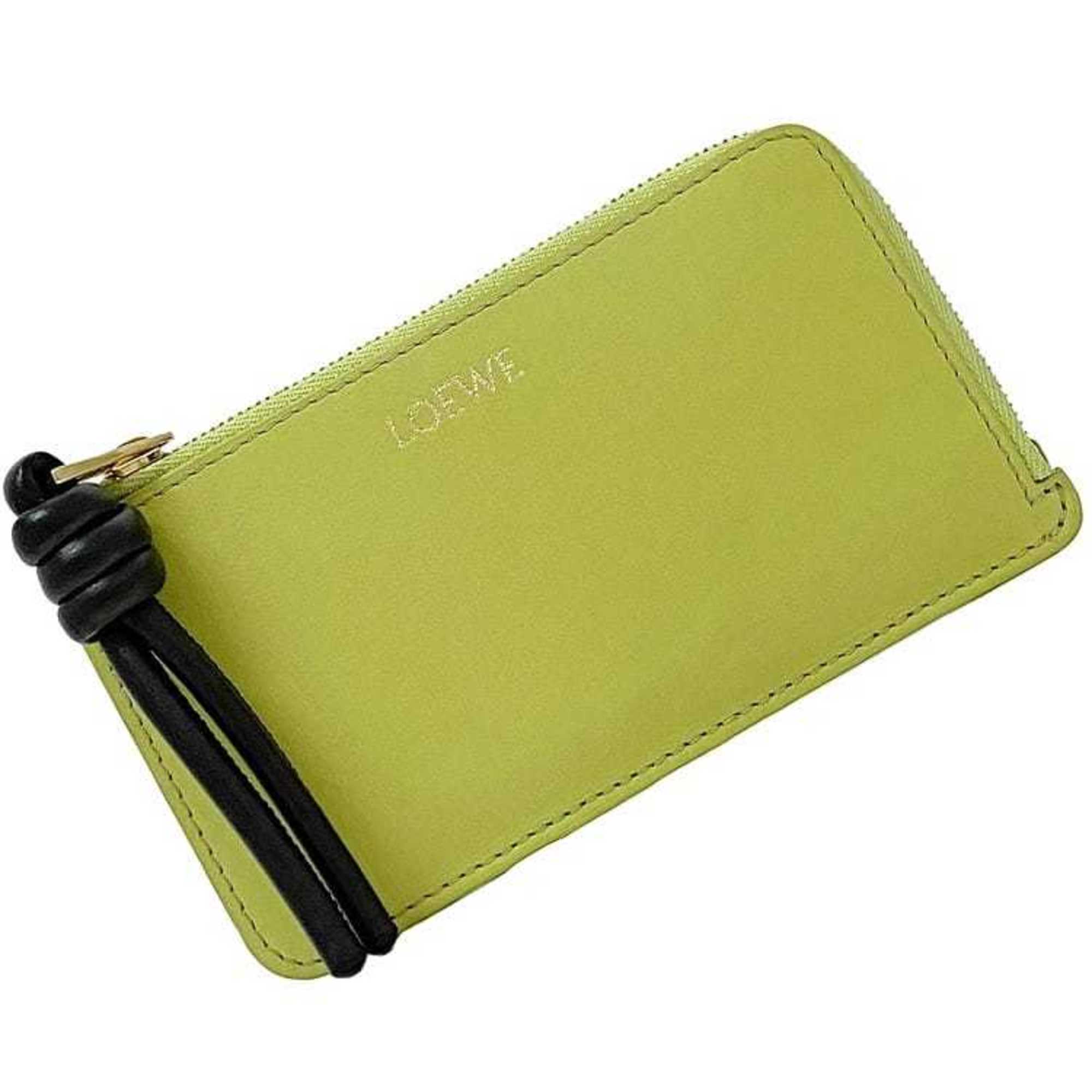 Loewe Black Light Green Leather Coin Purse/Coin Case (Pre-Owned)