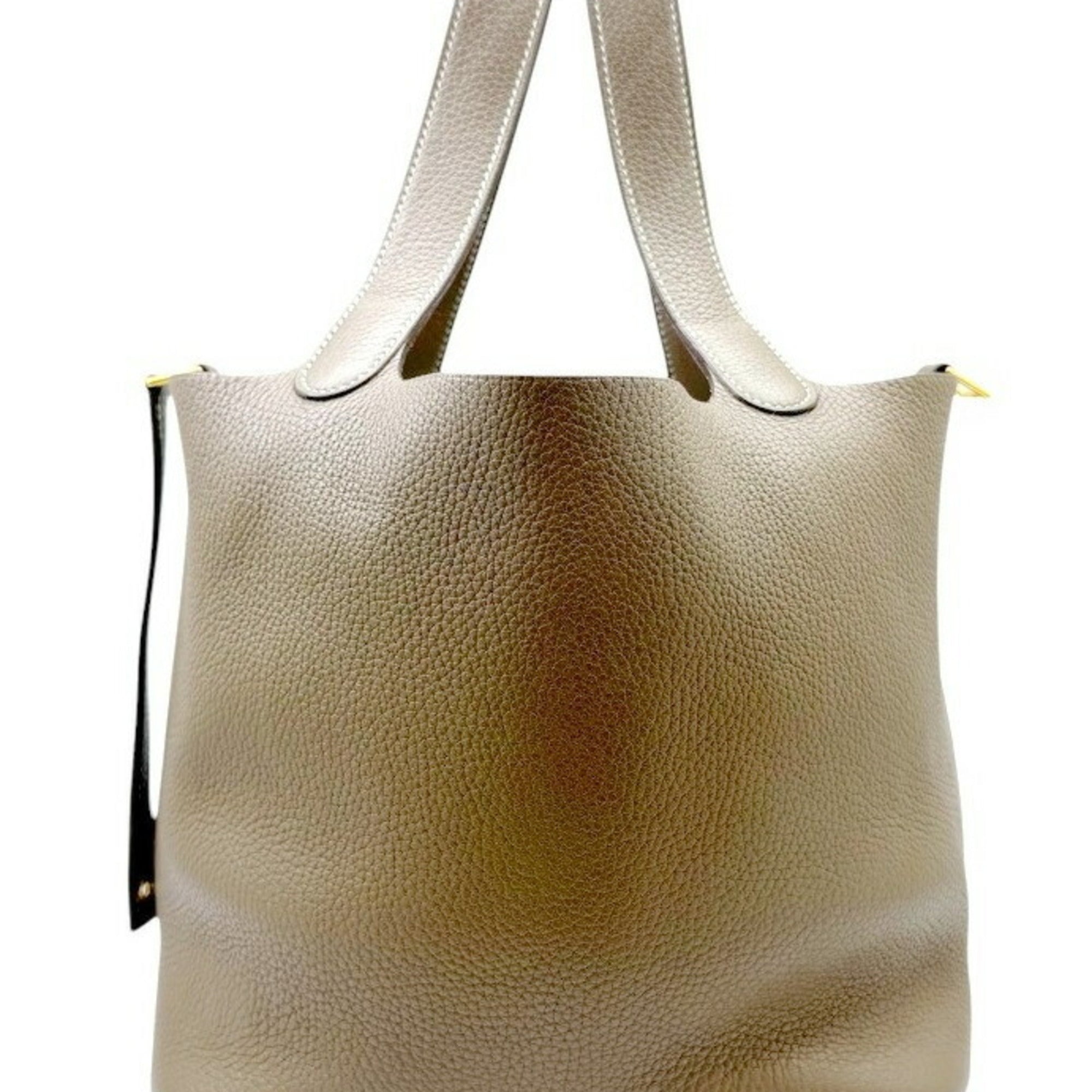 Hermes Etoupe Gray Taurillon Clemence Leather Handbag (Pre-Owned)
