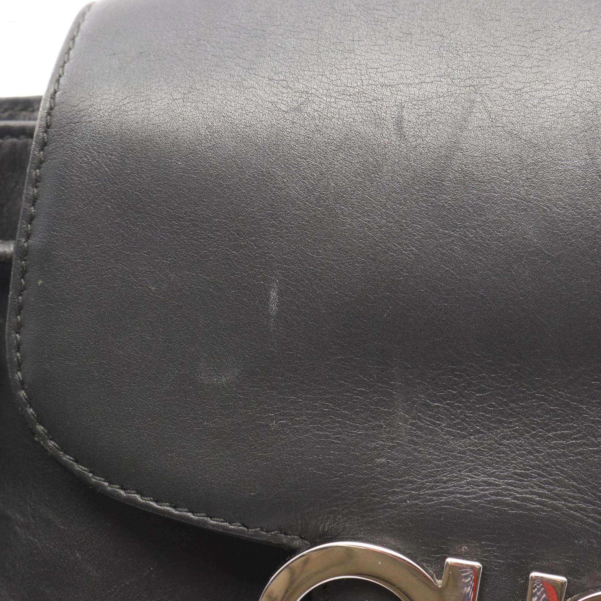 Salvatore Ferragamo Gray Leather Backpack (Pre-Owned)