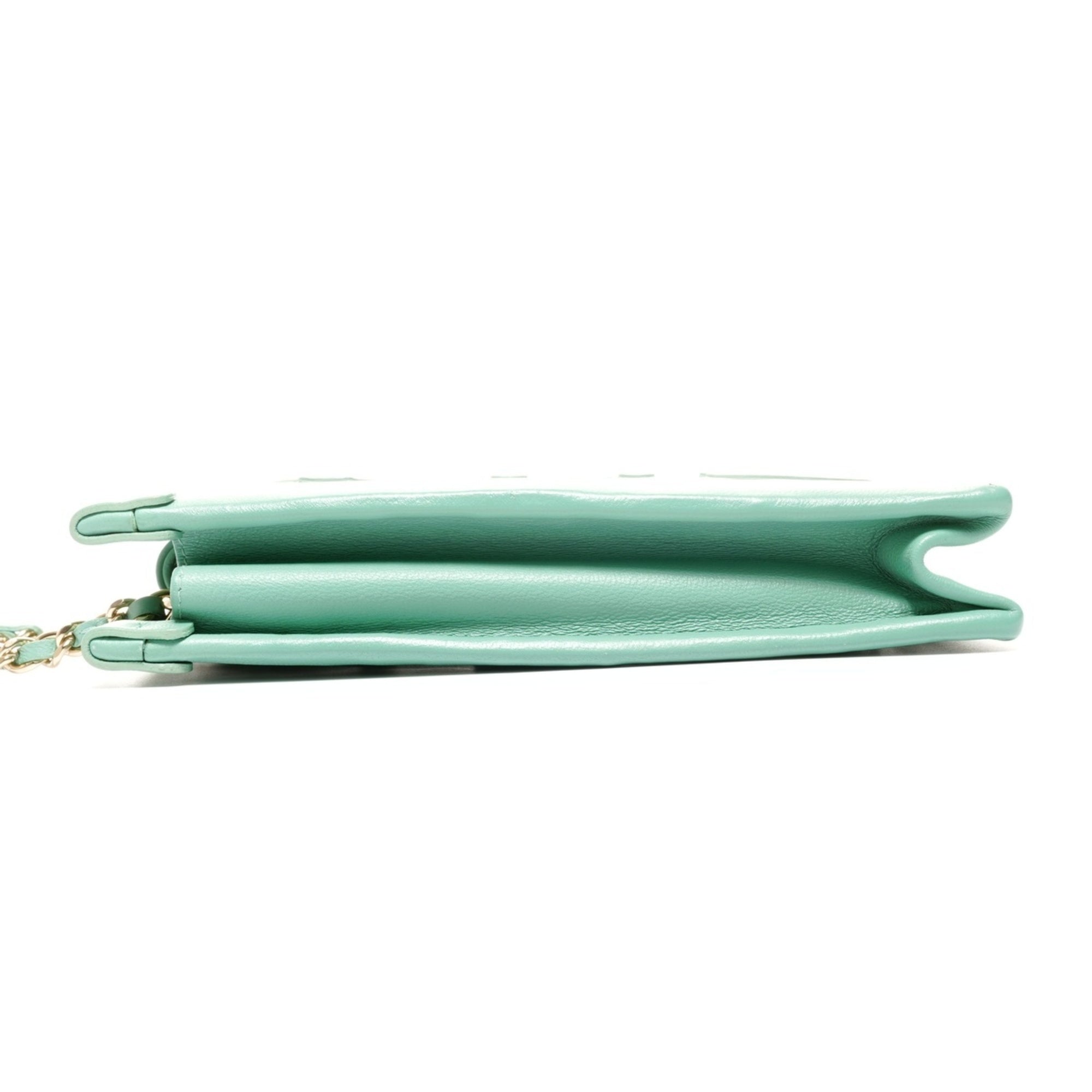 Chanel Green Tweed Pvc Shoulder Bag (Pre-Owned)
