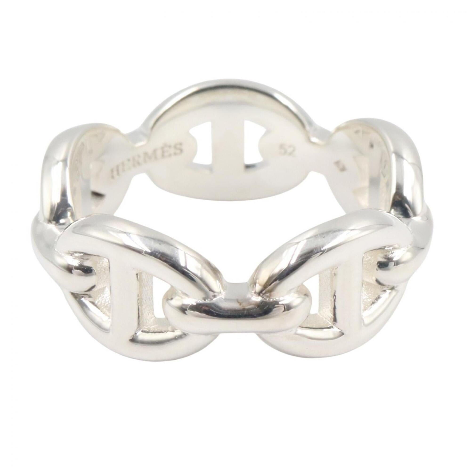 Hermes Silver Silver 925 Band Ring (Pre-Owned)