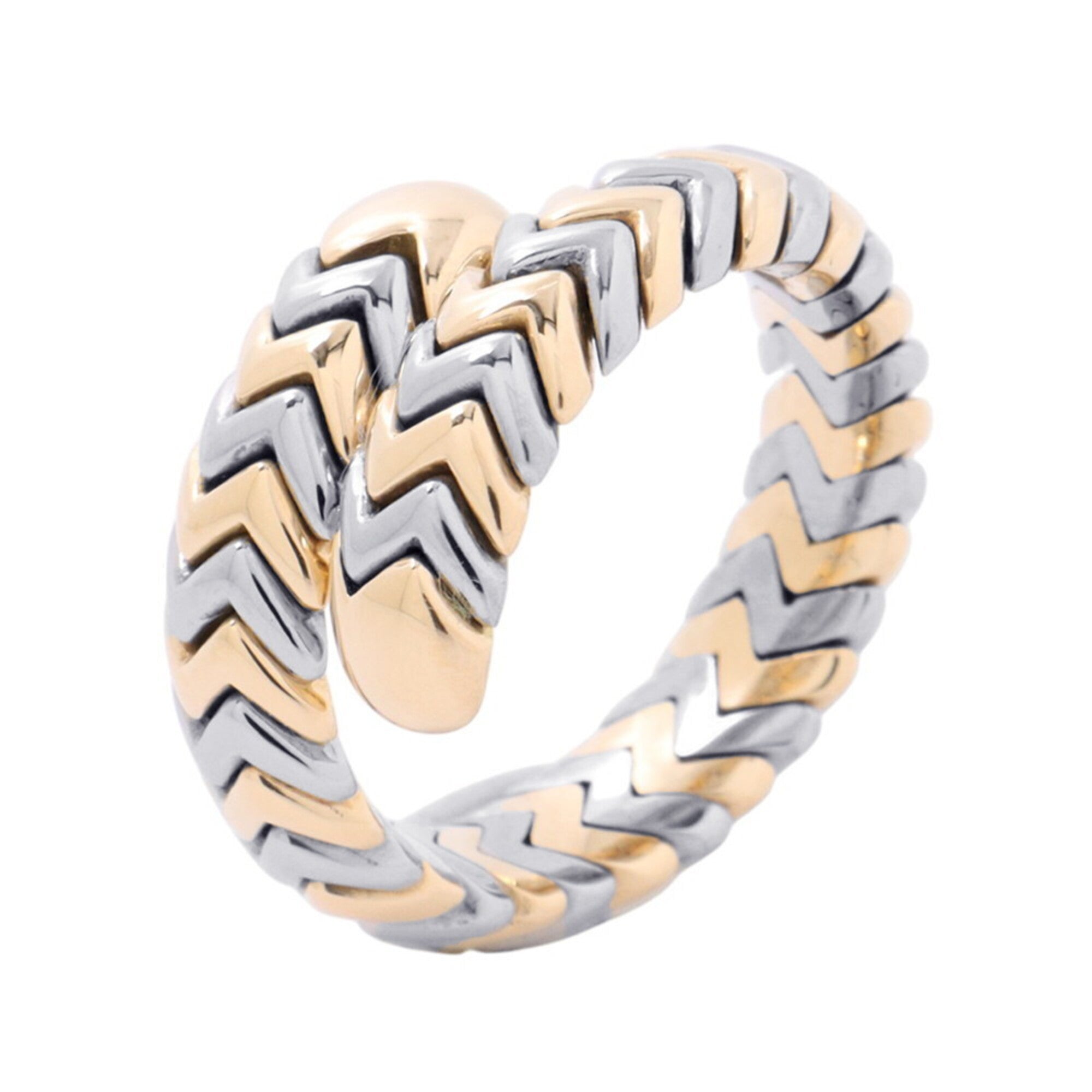 Bvlgari Yellow Gold (18K) White Gold (18K) Band Ring (Pre-Owned)