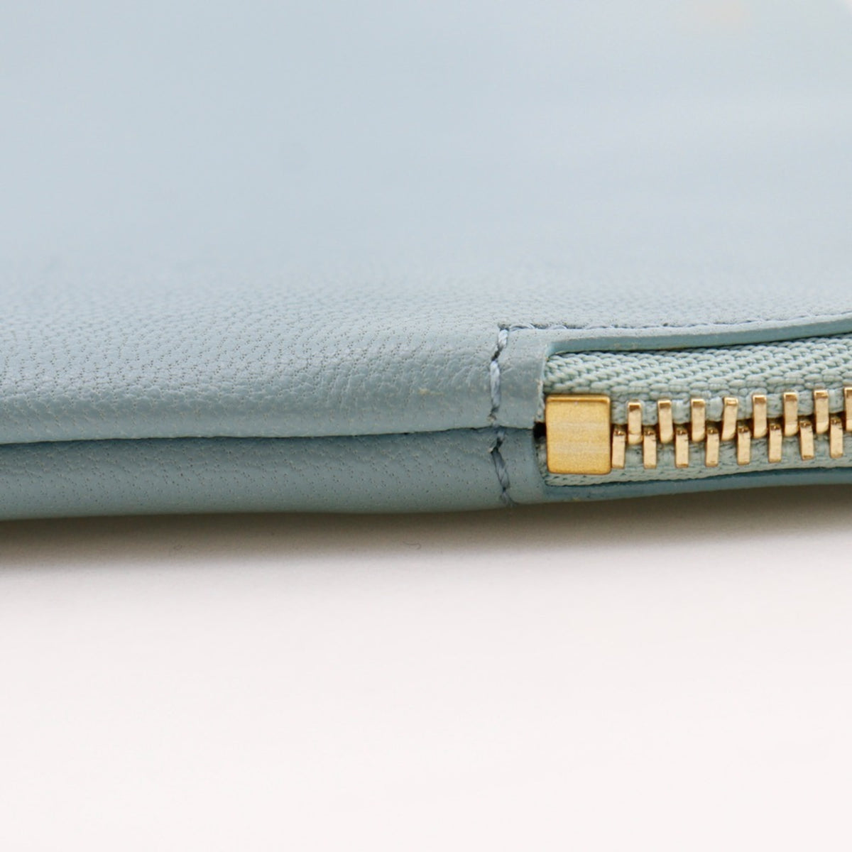 Celine Black Light Blue Leather Clutch Bag Pouch (Pre-Owned)