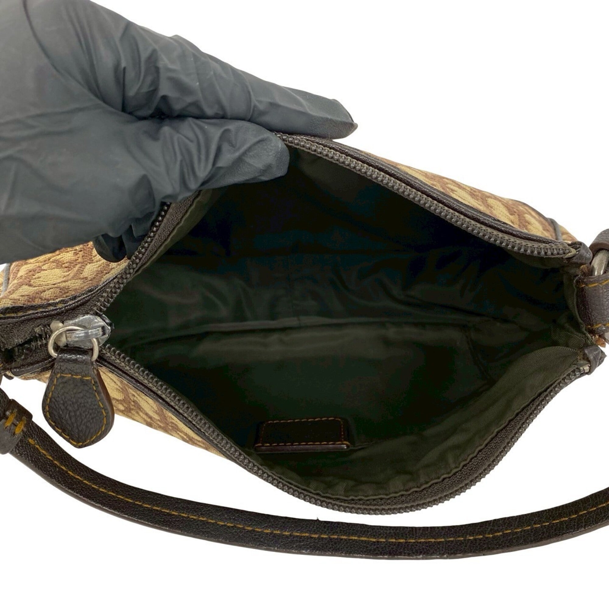 Christian Dior Brown Canvas Leather Handbag (Pre-Owned)