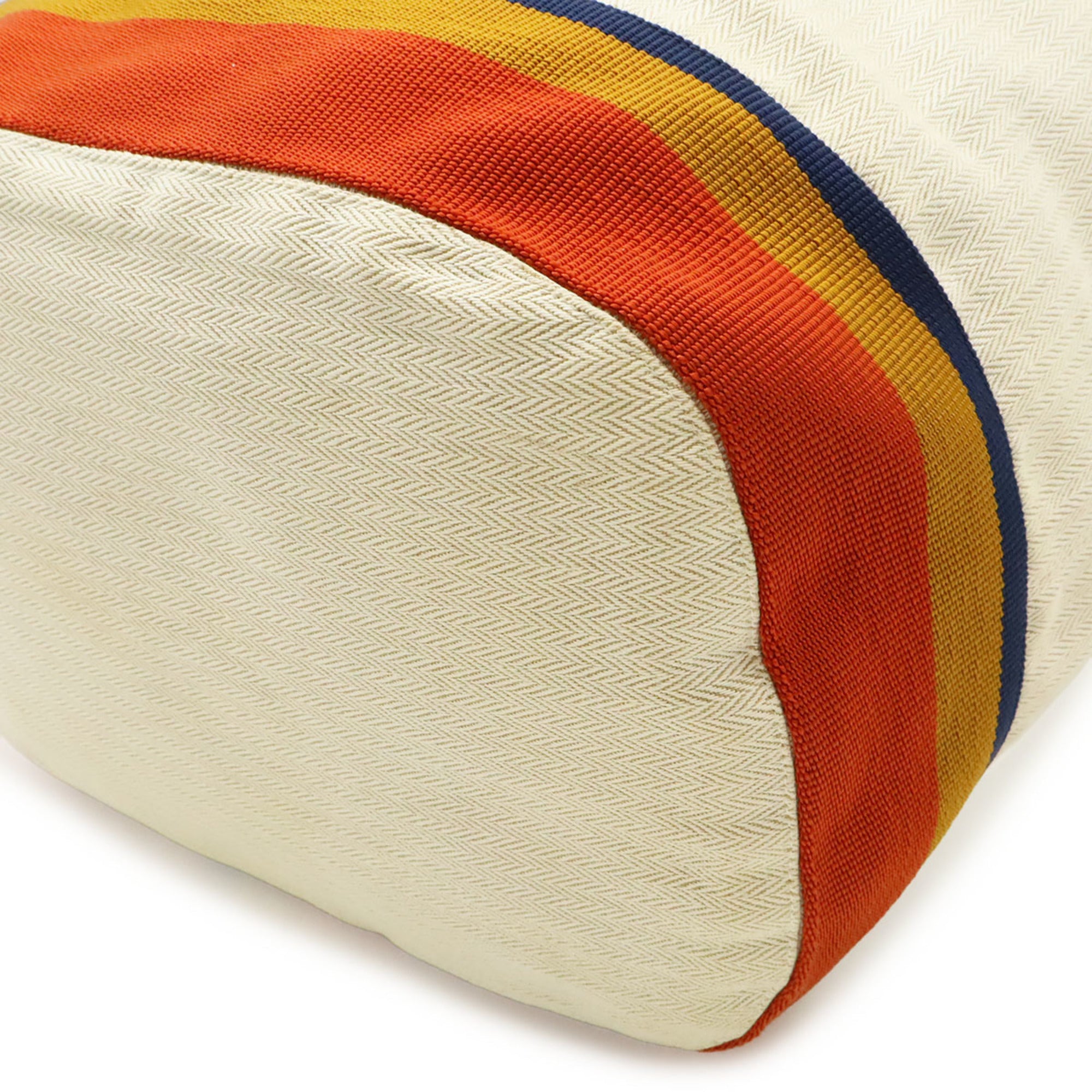 Hermes Natural Navy Orange Yellow Canvas Shoulder Bag Sling Bag (Pre-Owned)