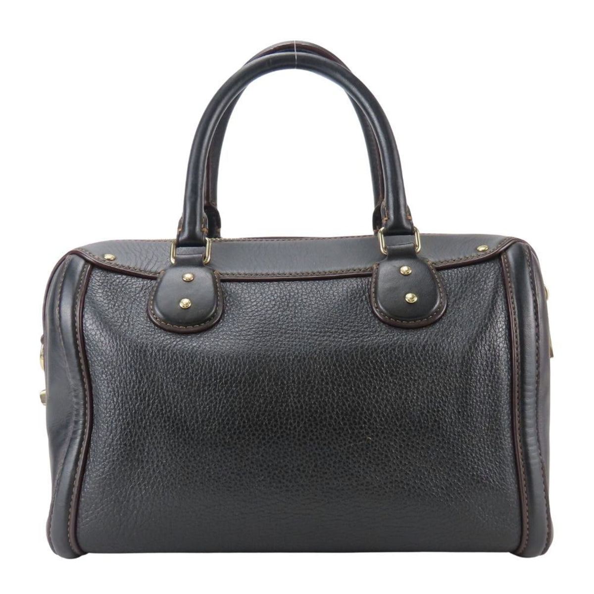 Coach Black Dark Brown Leather Handbag (Pre-Owned)