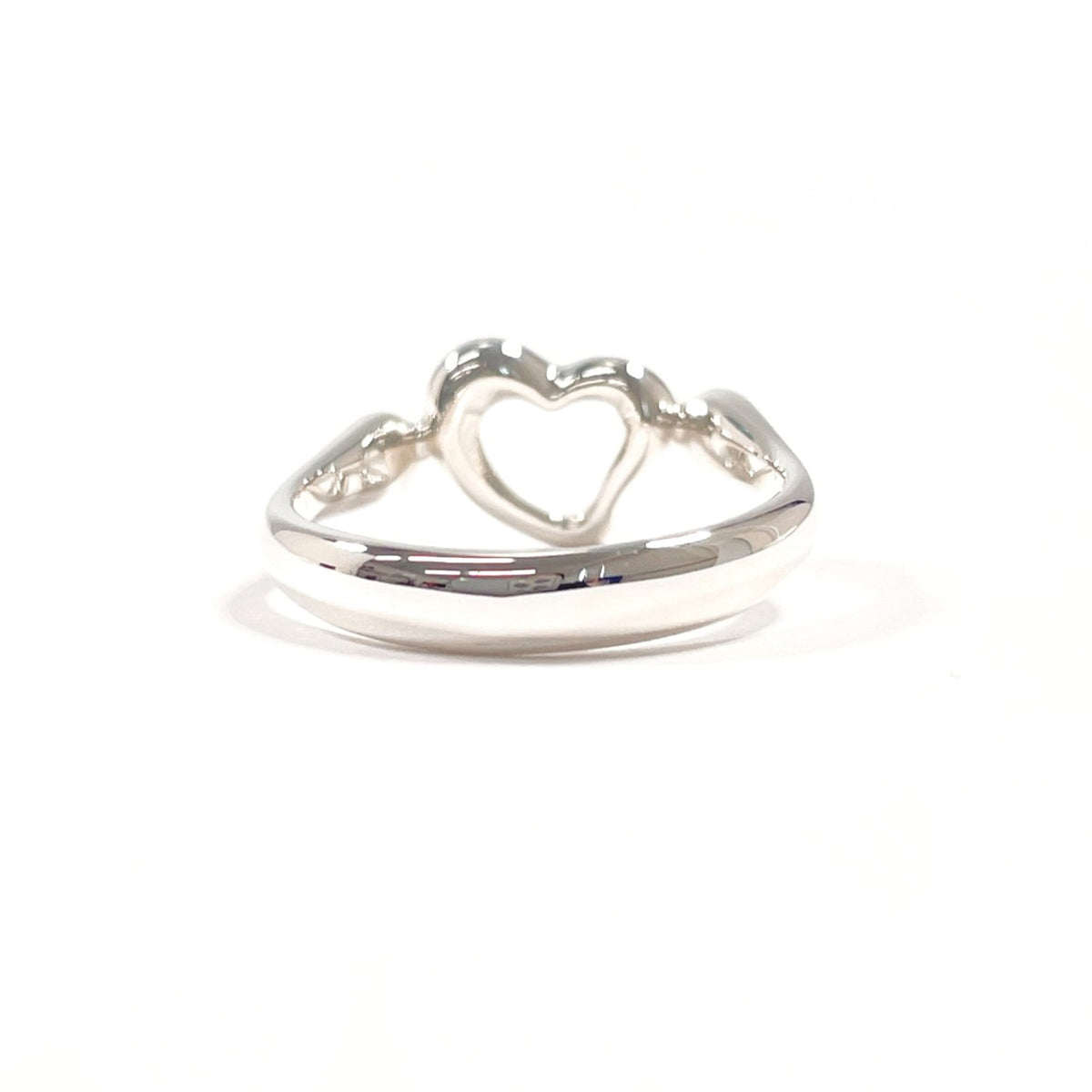 Tiffany Open Heart Silver Silver 925 Band Ring (Pre-Owned)