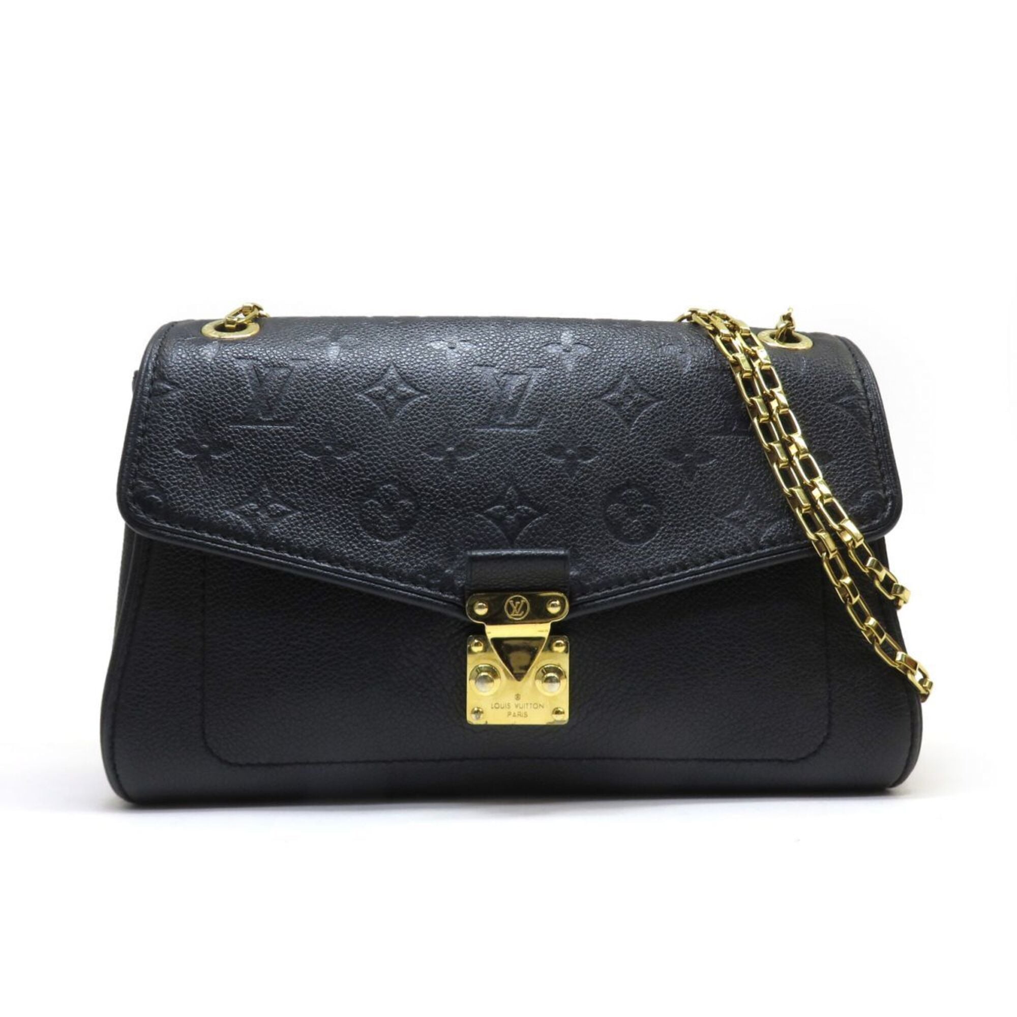 Louis Vuitton Noir Leather Shoulder Bag (Pre-Owned)