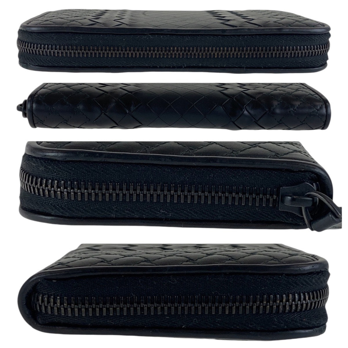 Bottega Veneta Black Leather Long Wallet (Bi-Fold) (Pre-Owned)
