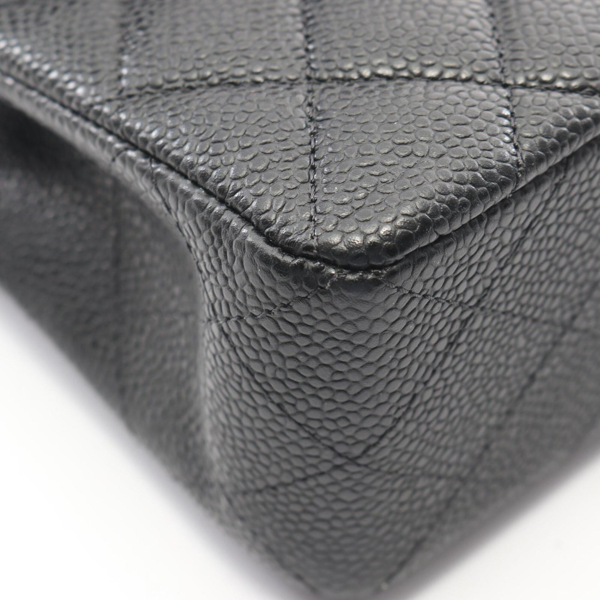 Chanel Black Grained Calfskin Handbag Shoulder Bag (Pre-Owned)