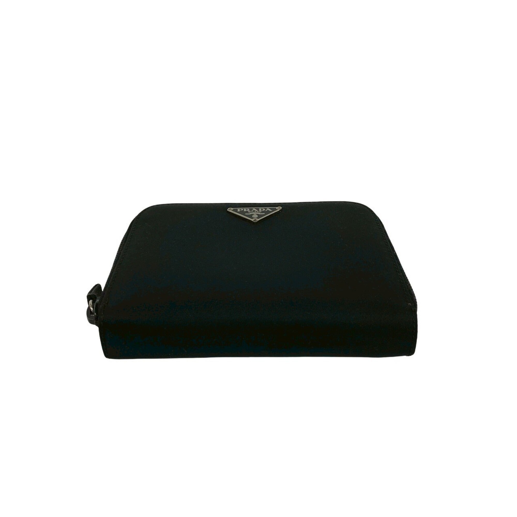 Prada Black Leather Nylon Wallet (Bi-Fold) (Pre-Owned)
