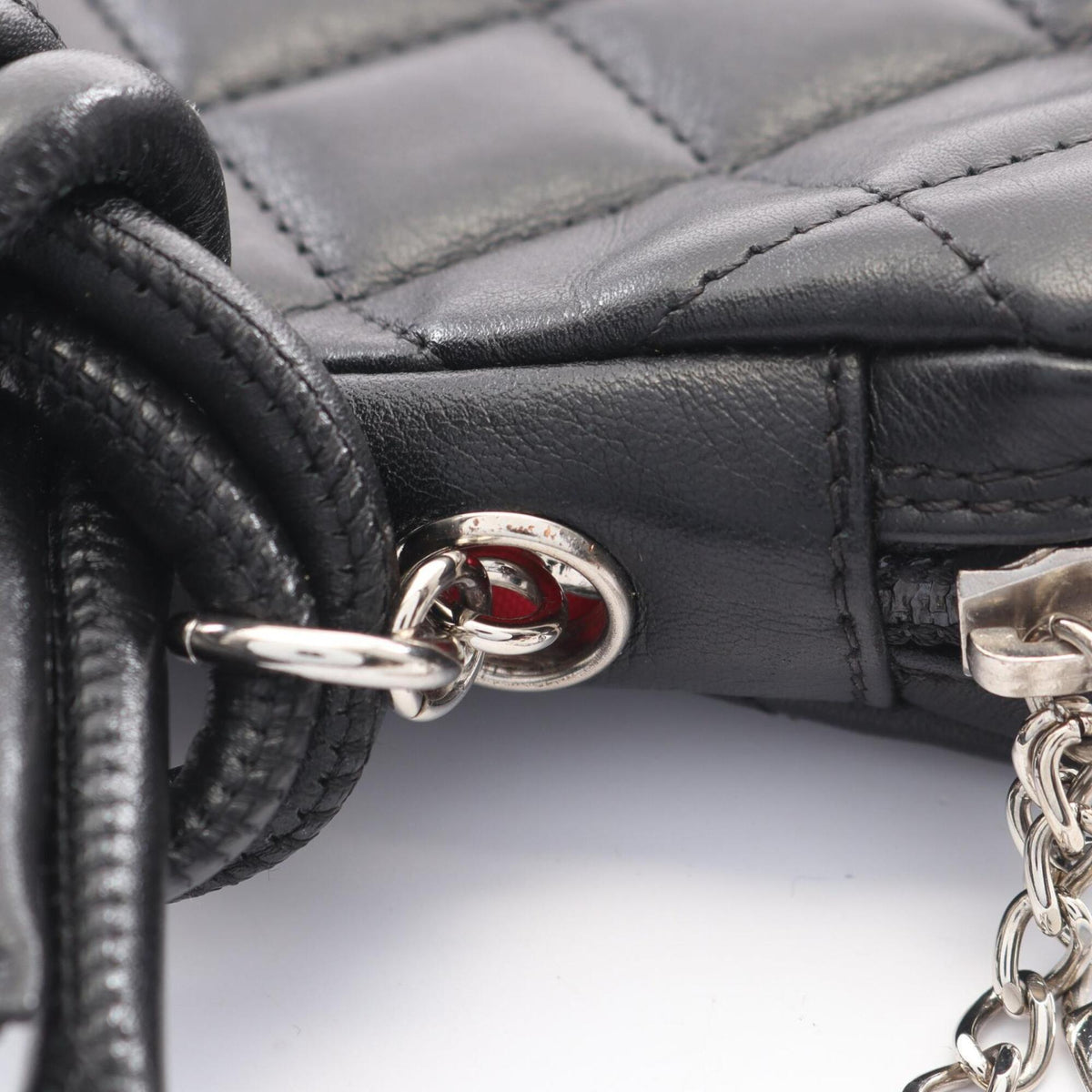 Chanel Black Leather Handbag Shoulder Bag (Pre-Owned)