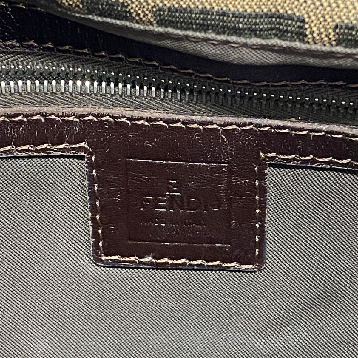 Fendi Brown Nylon Canvas Shoulder Bag (Pre-Owned)