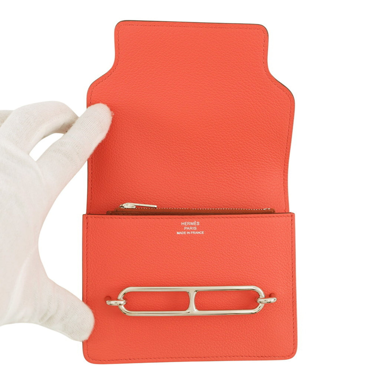 Hermes Orange Sienne Evercalf Leather Wallet (Bi-Fold) (Pre-Owned)