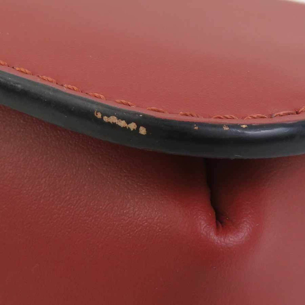 Longchamp Red Brown Leather Shoulder Bag (Pre-Owned)