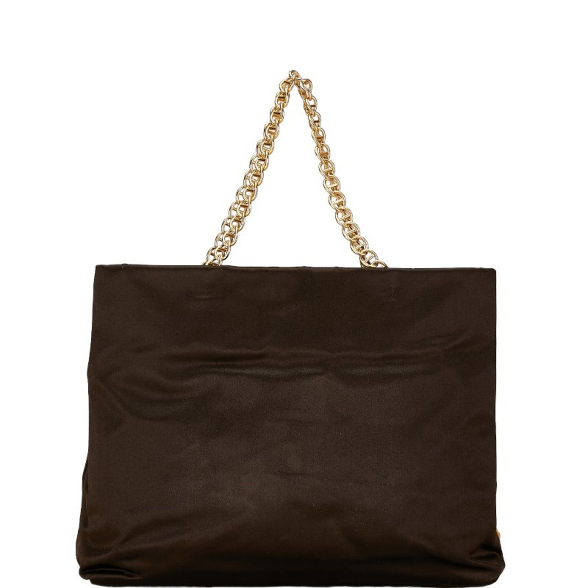 Prada Brown Satin Shoulder Bag Tote Bag (Pre-Owned)