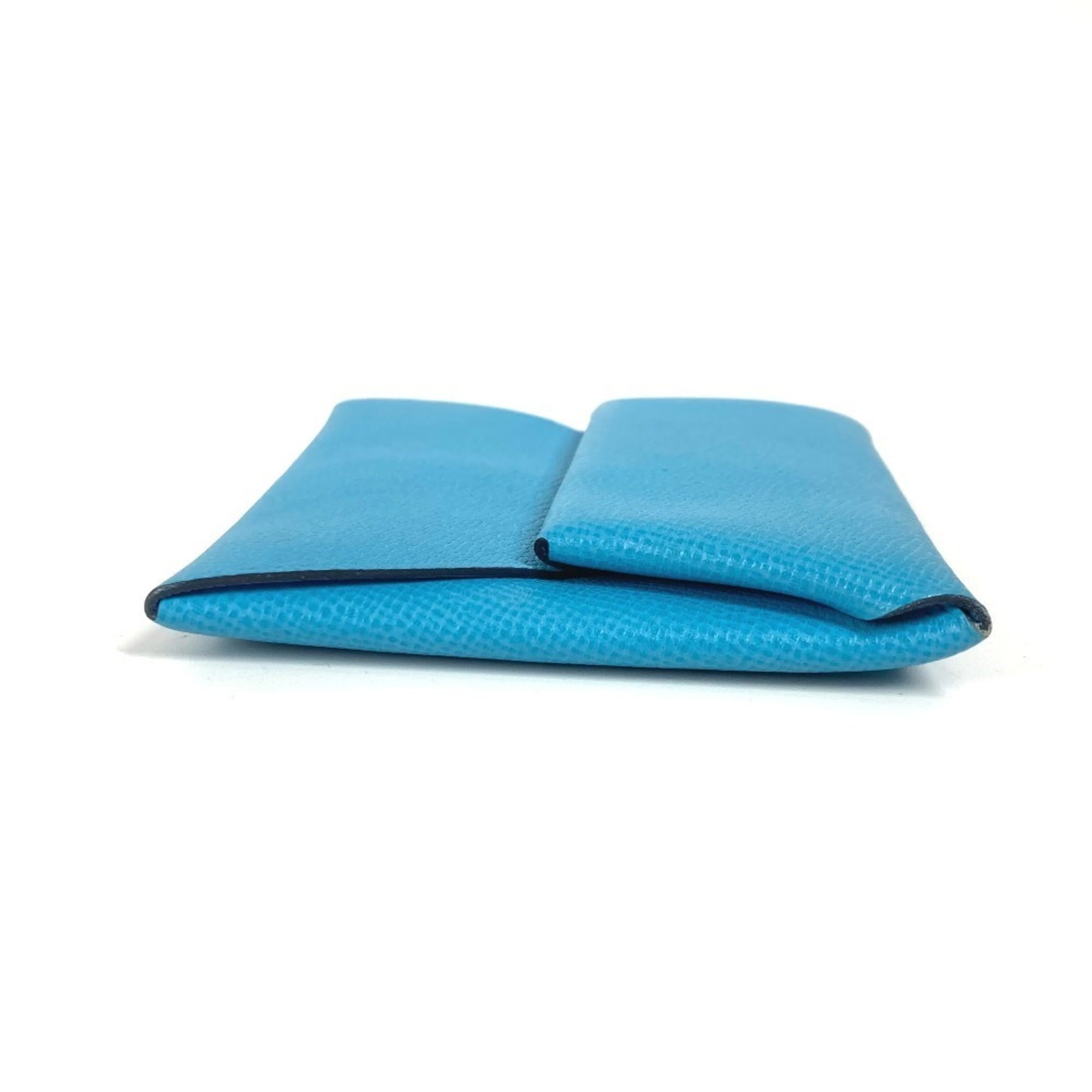 Hermes Blue Leather Coin Purse/Coin Case (Pre-Owned)