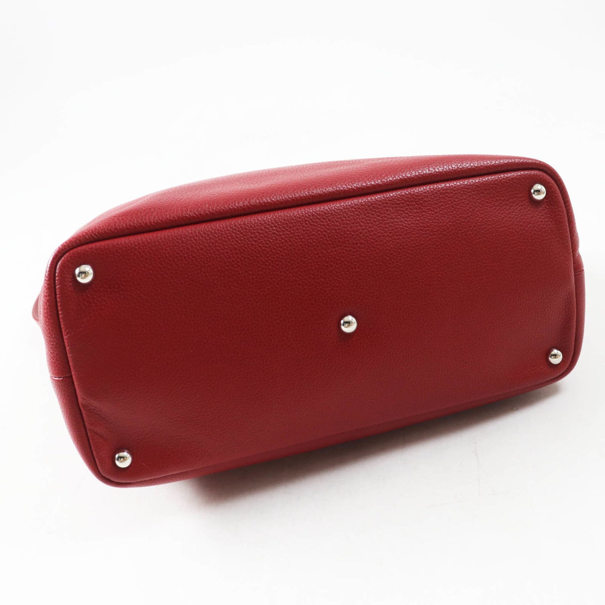 Longchamp Red Color Leather Shoulder Bag (Pre-Owned)
