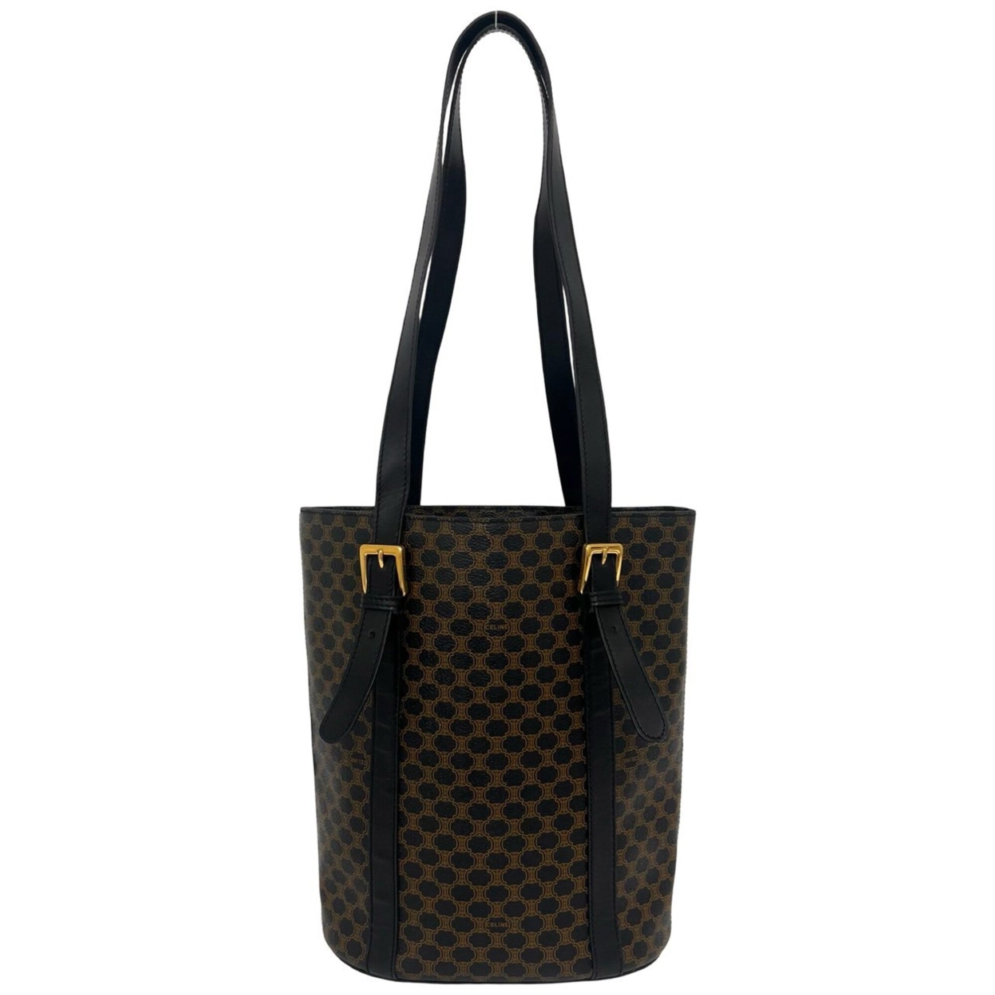 Celine Black Brown Leather Pvc Shoulder Bag Tote Bag (Pre-Owned)
