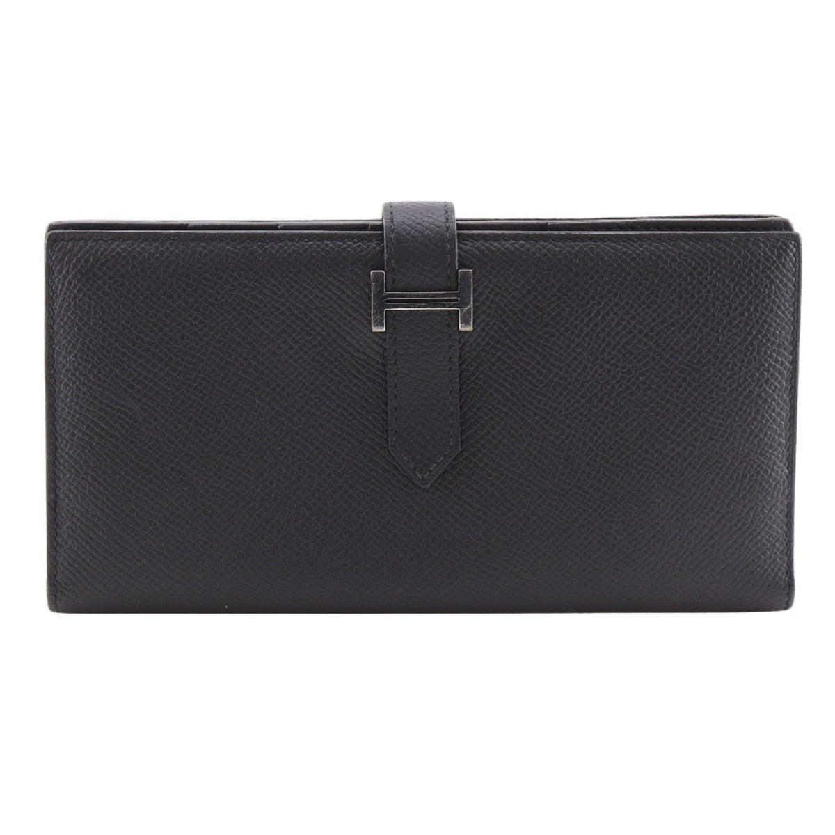 Hermes Black Epsom Leather Long Wallet (Bi-Fold) (Pre-Owned)