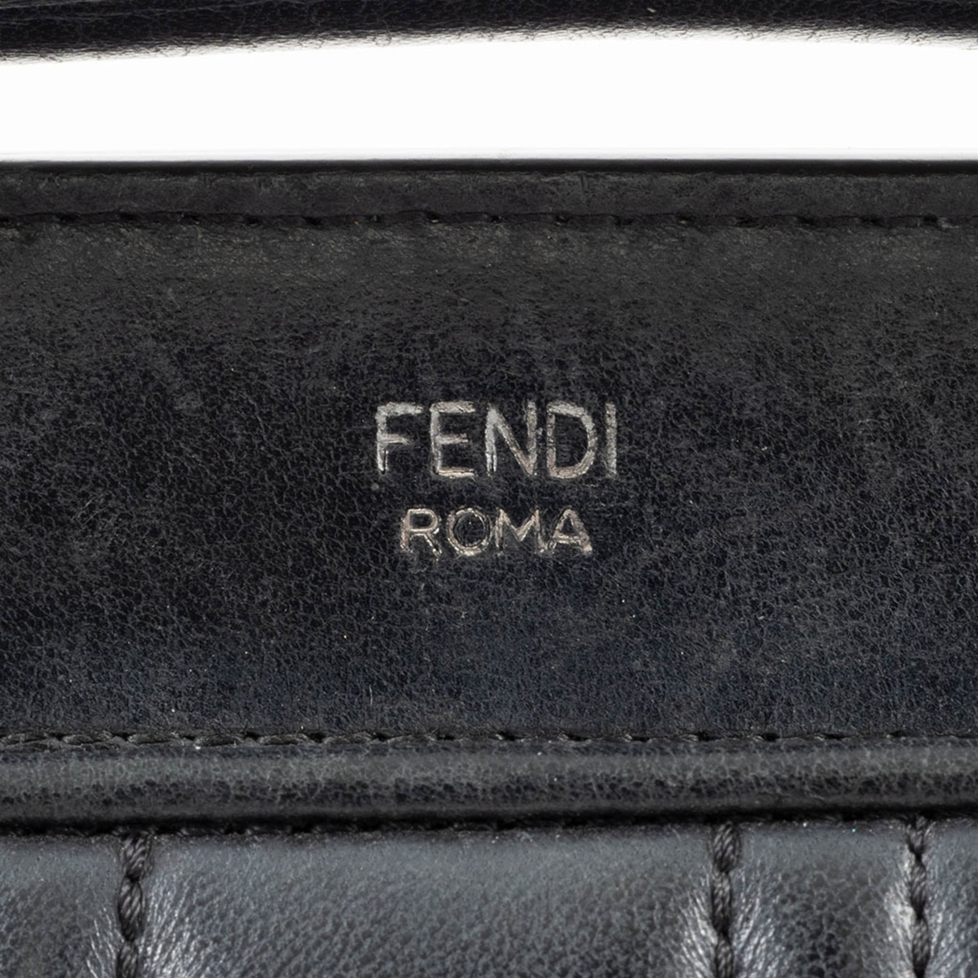 Fendi Dotcom Black Leather Shoulder Bag (Pre-Owned)