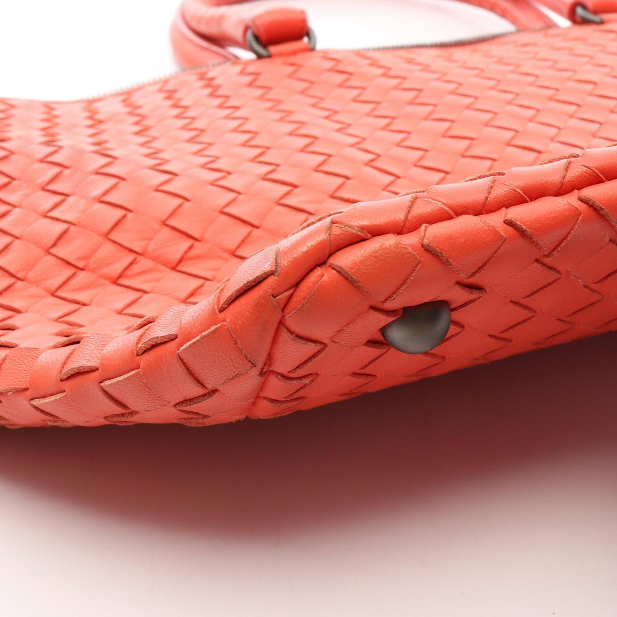 Bottega Veneta Orange Intrecciato Handbag Tote Bag (Pre-Owned)