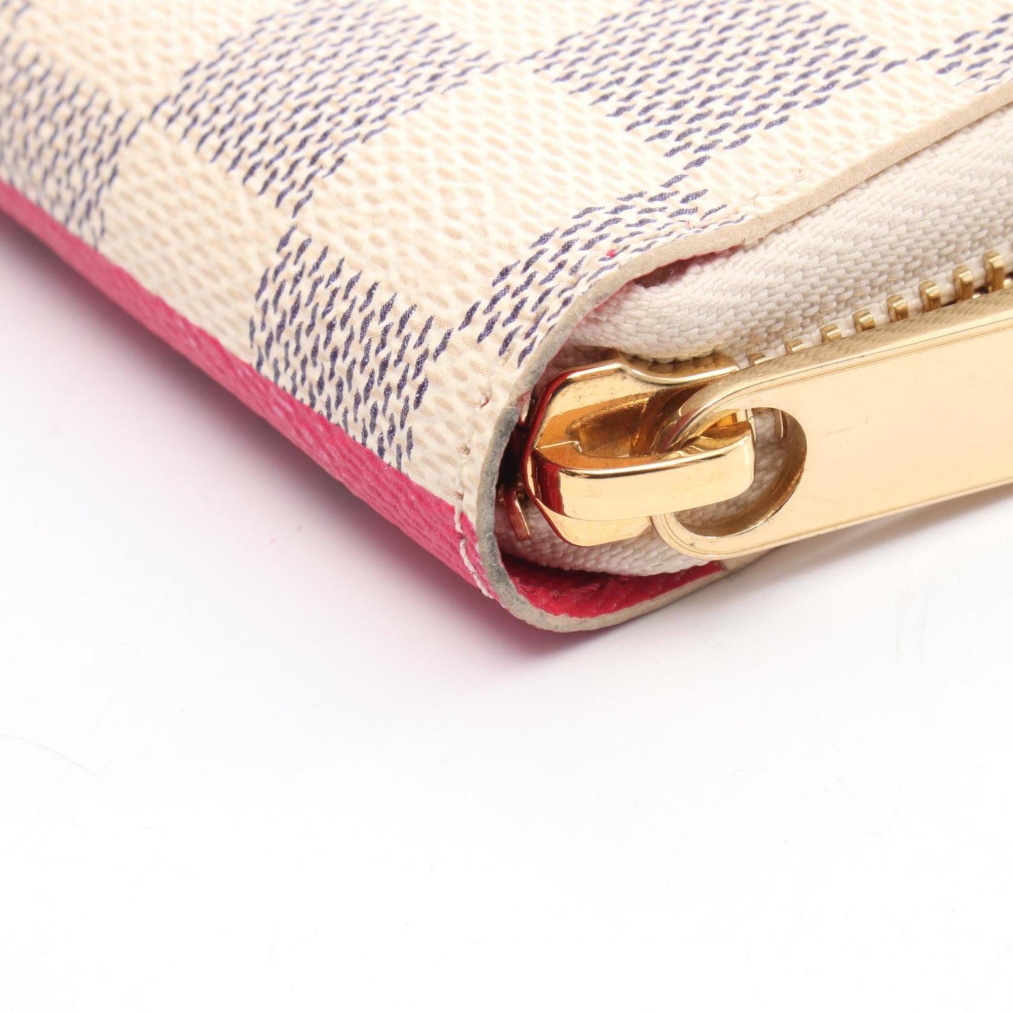 Louis Vuitton Multicolor Multi-Color White Pvc Damier Azur Long Wallet (Bi-Fold) (Pre-Owned)