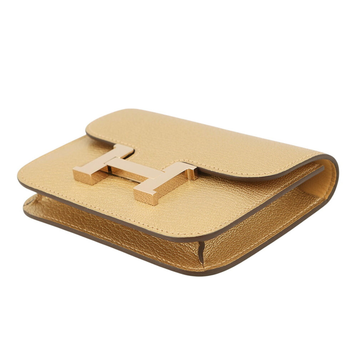 Hermes Champagne Chevre Leather Coin Purse/Coin Case (Pre-Owned)