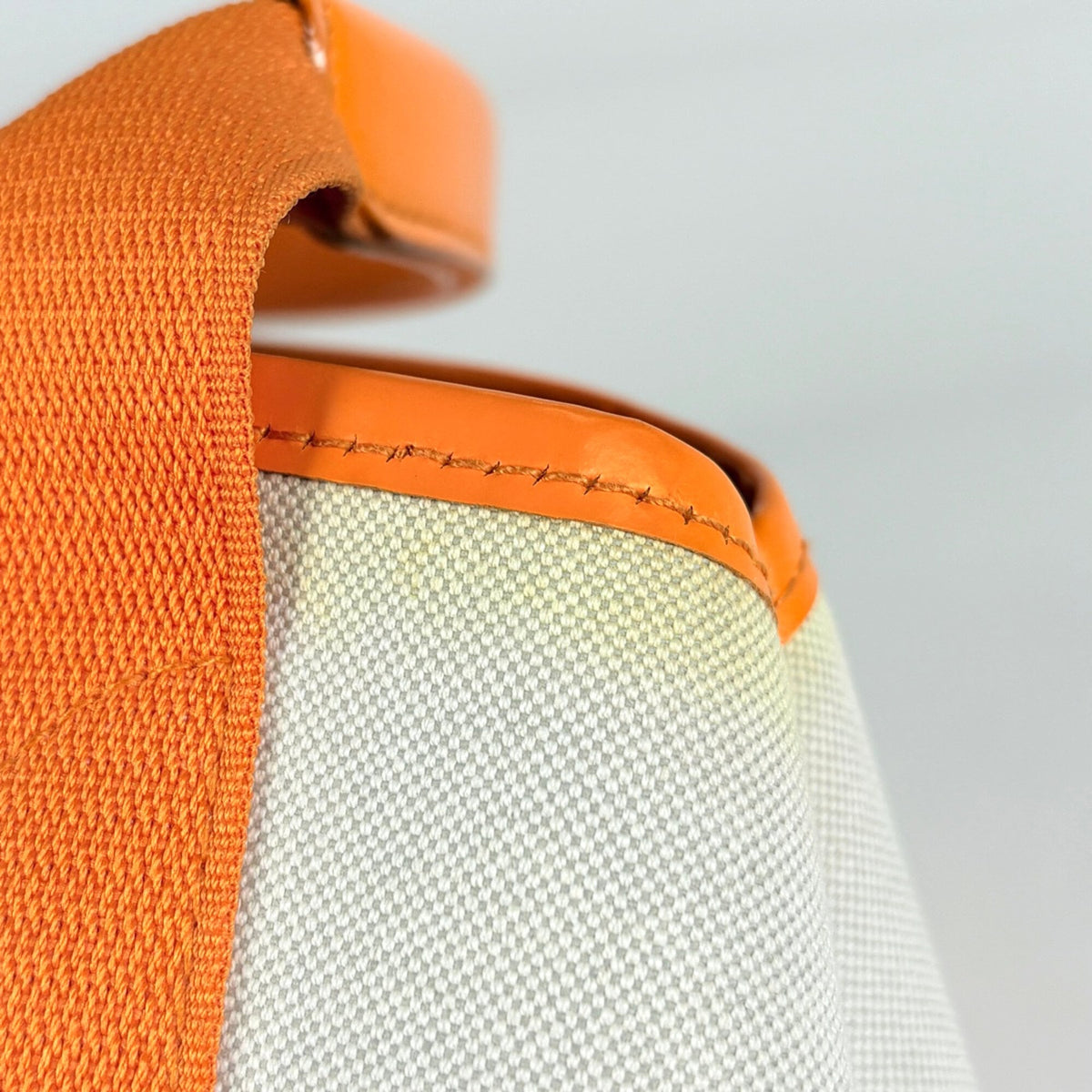 Balenciaga Ivory Orange Canvas Leather Handbag (Pre-Owned)