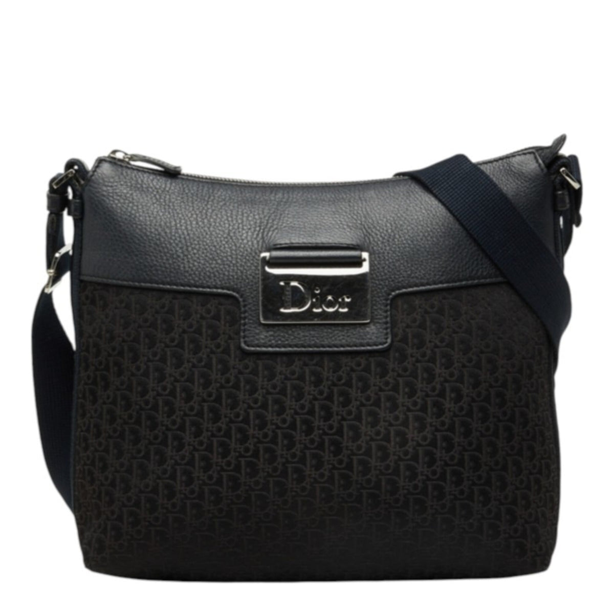 Christian Dior Black Canvas Leather Shoulder Bag (Pre-Owned)