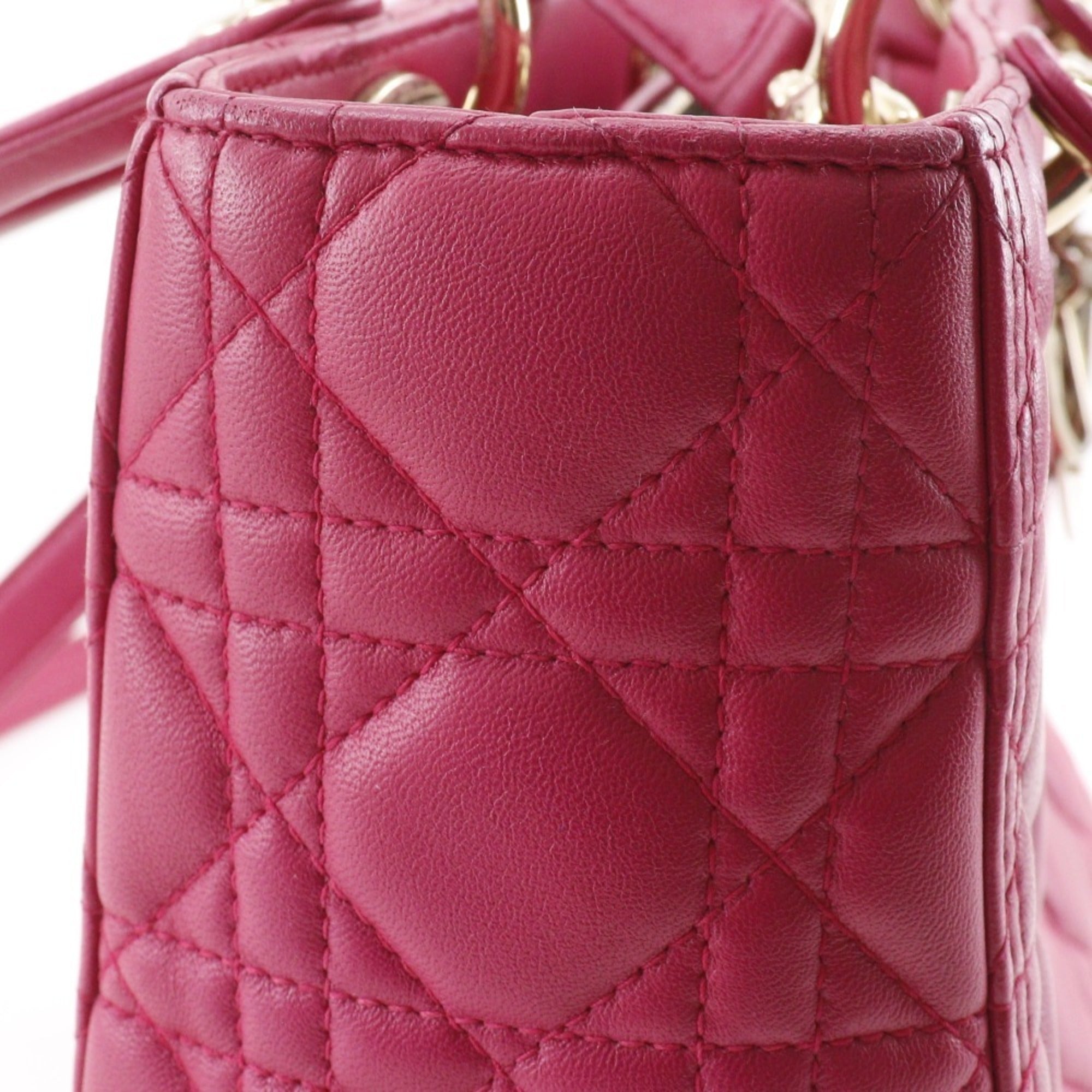 Christian Dior Lady Dior Pink Leather Handbag (Pre-Owned)