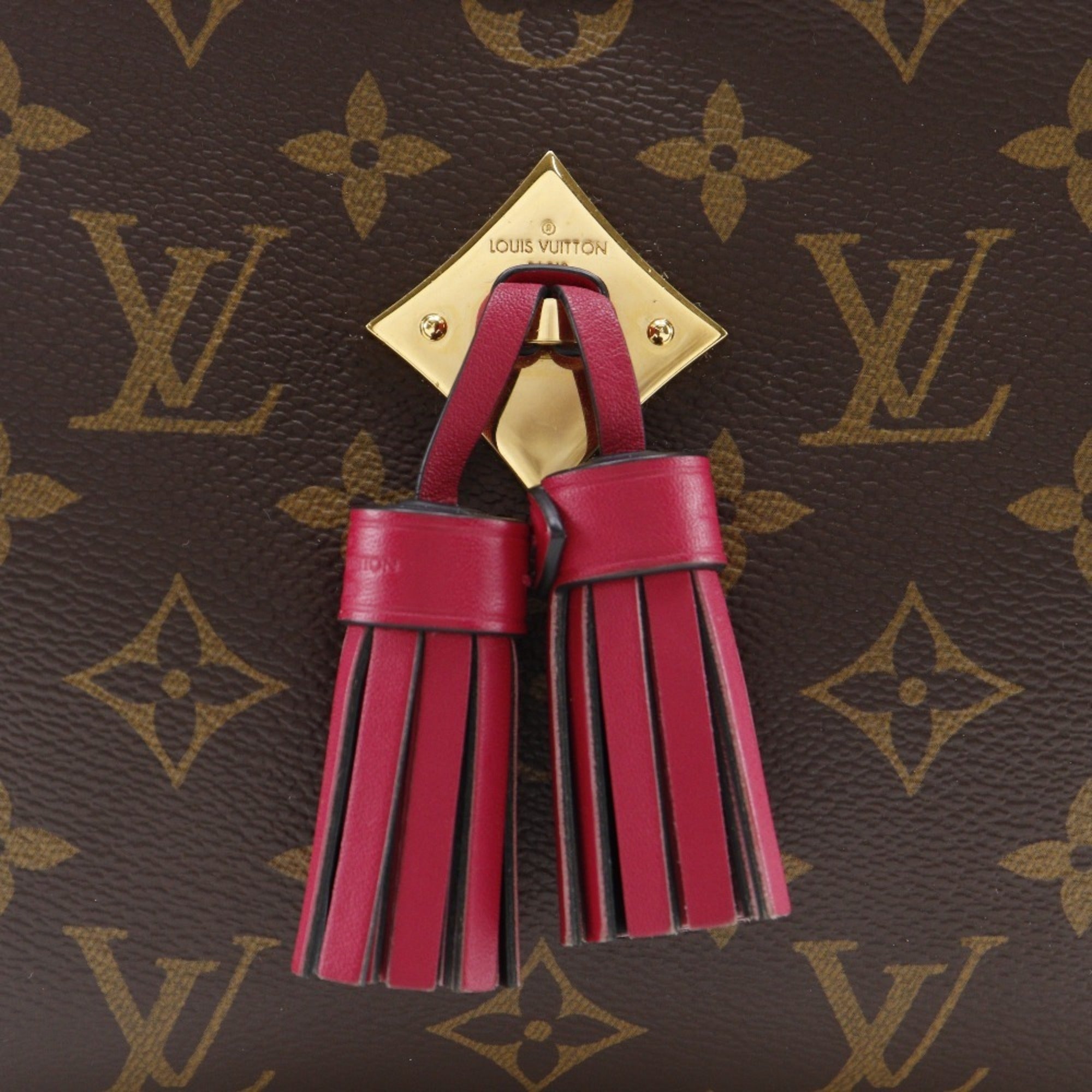 Louis Vuitton Brown Red Color Monogram Shoulder Bag (Pre-Owned)