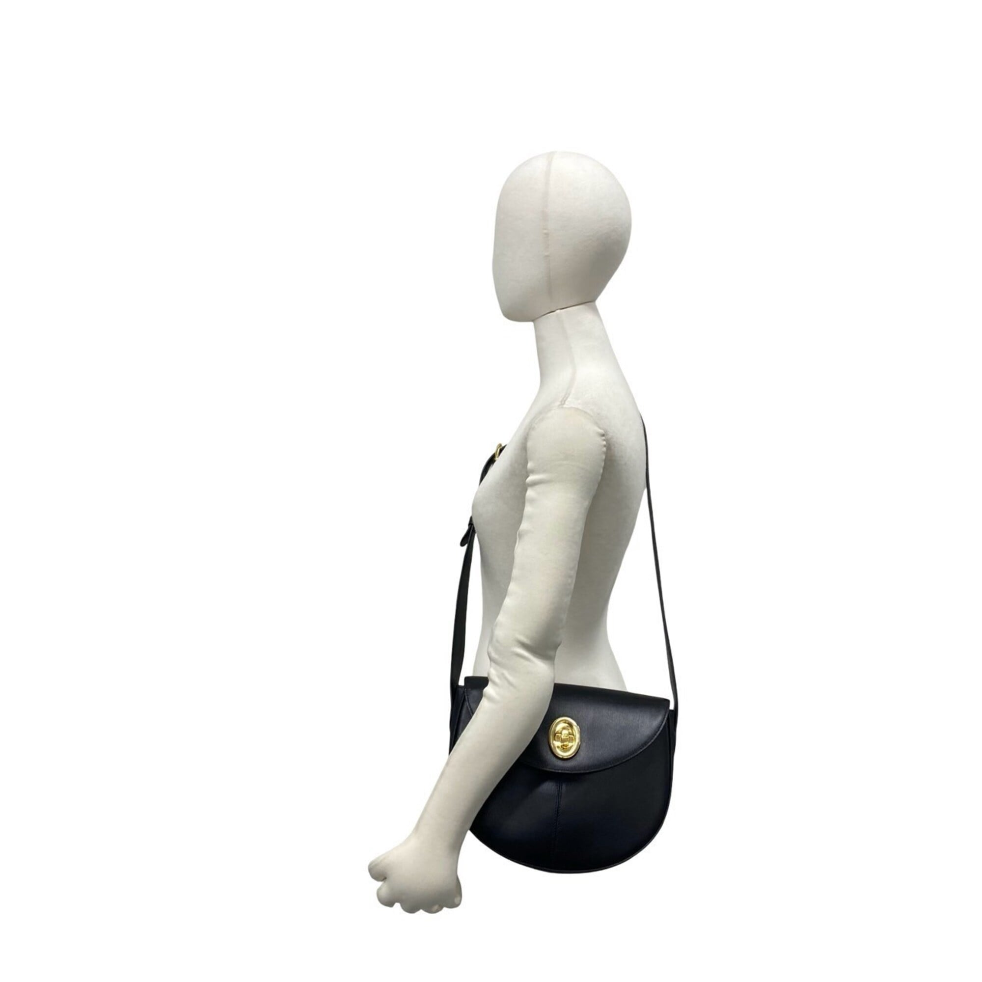 Christian Dior Black Leather Pochette Shoulder Bag (Pre-Owned)