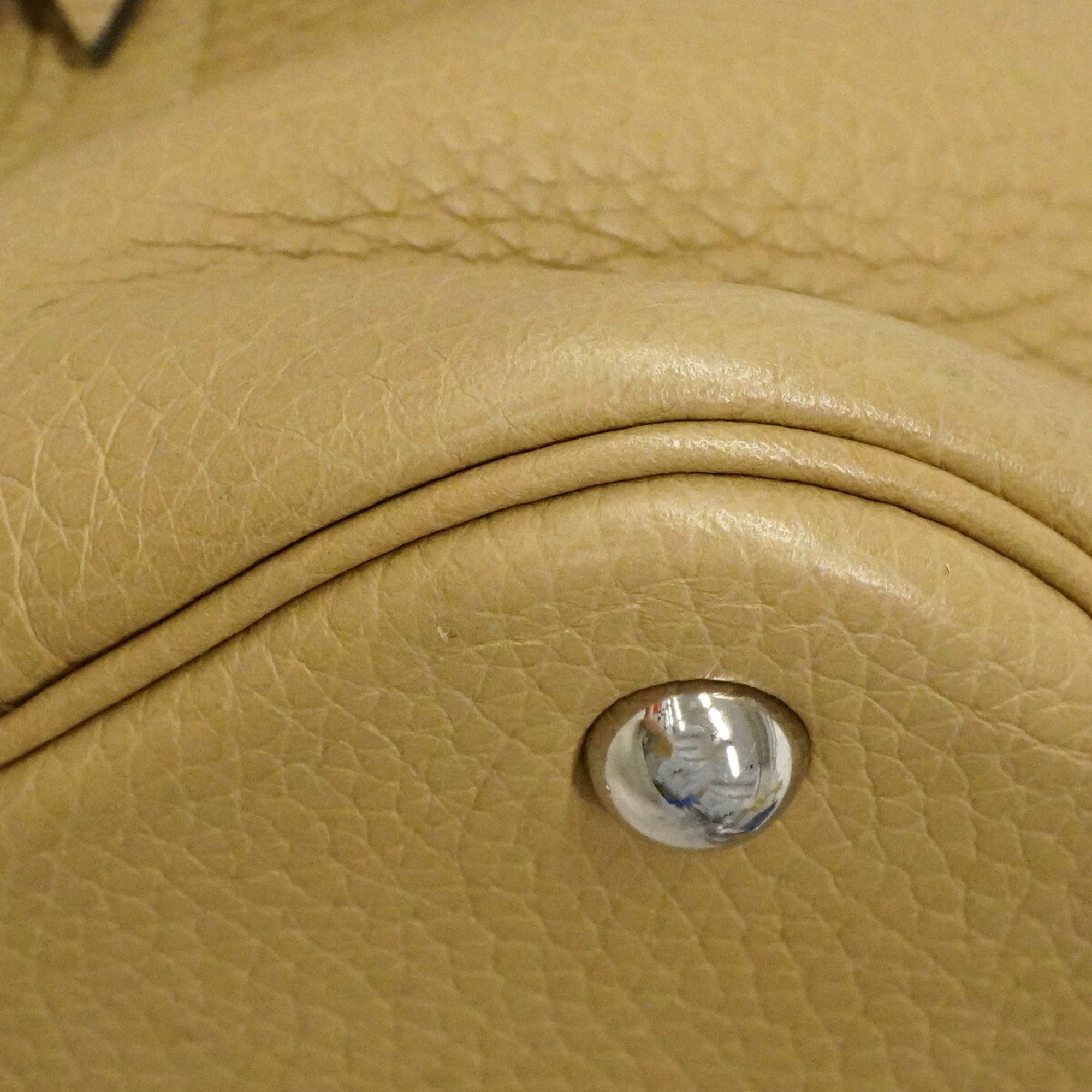 Hermes Beige Taurillon Clemence Leather Handbag (Pre-Owned)