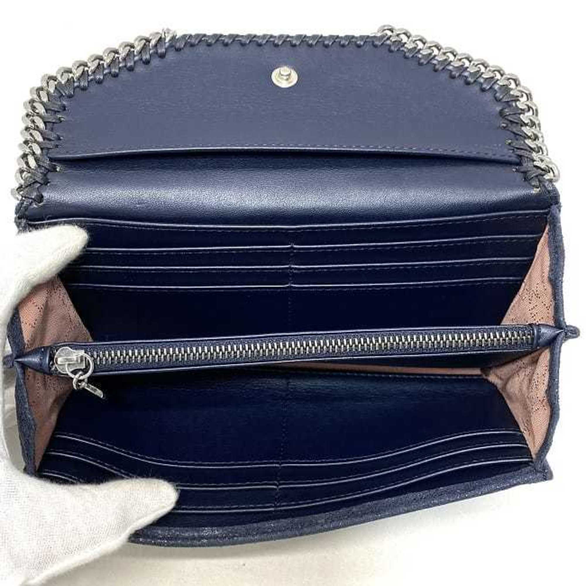 Stella Mccartney Navy Silver Polyester Metal Long Wallet (Bi-Fold) (Pre-Owned)