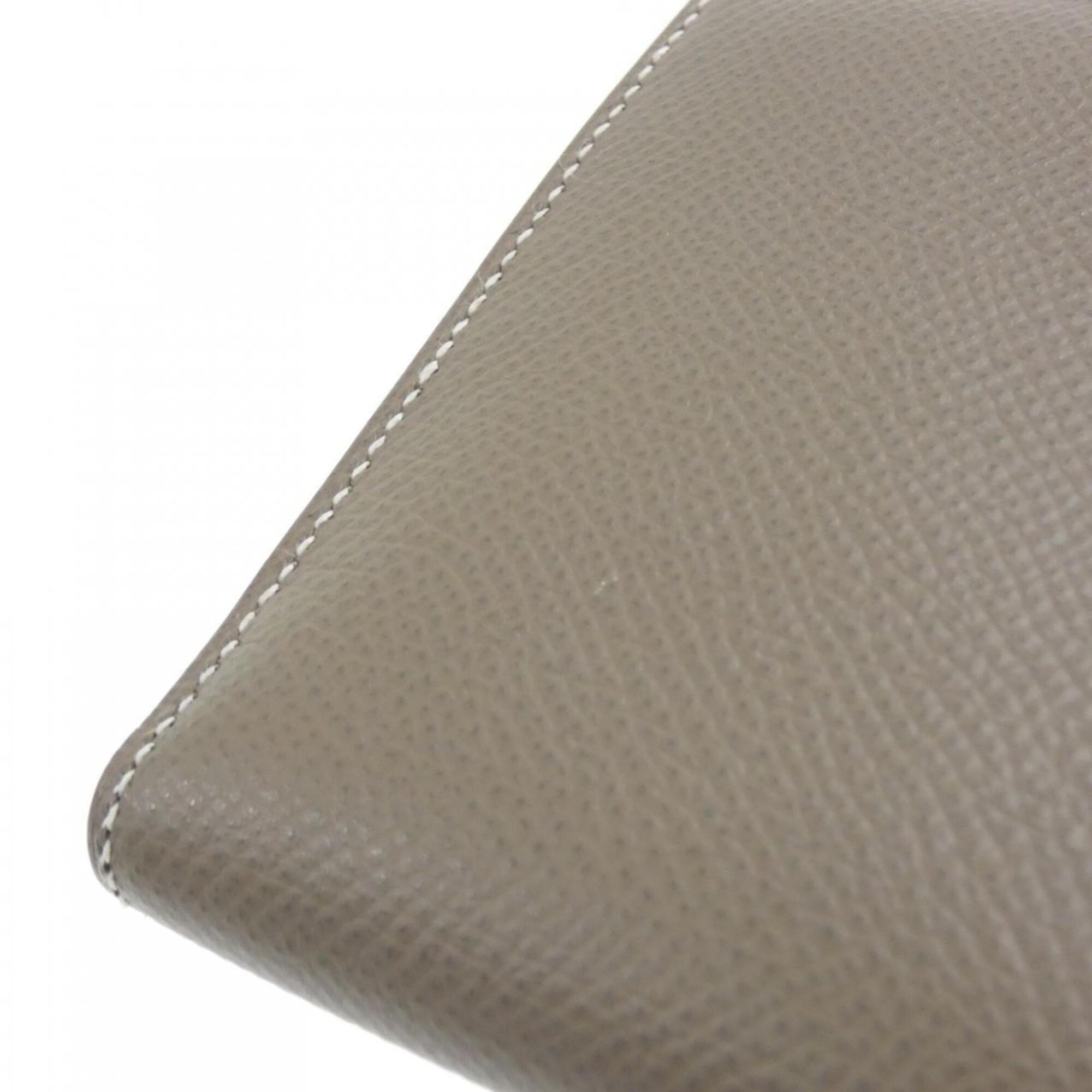 Hermes Etoupe Gray Epsom Leather Long Wallet (Bi-Fold) (Pre-Owned)