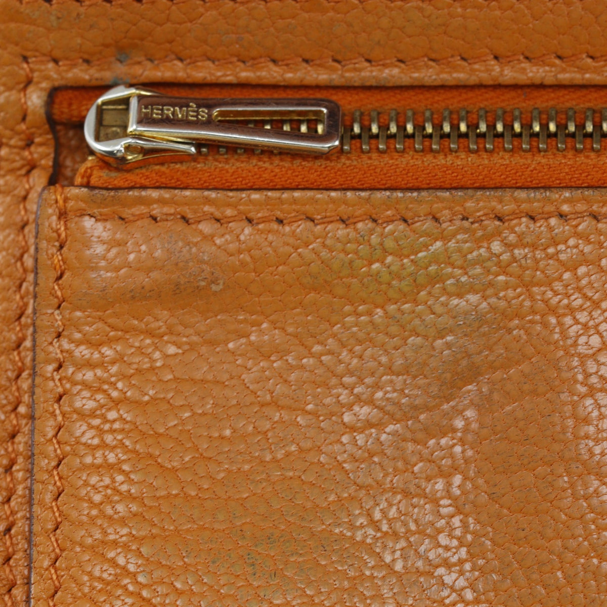 Hermes Brown Chevre Leather Long Wallet (Bi-Fold) (Pre-Owned)
