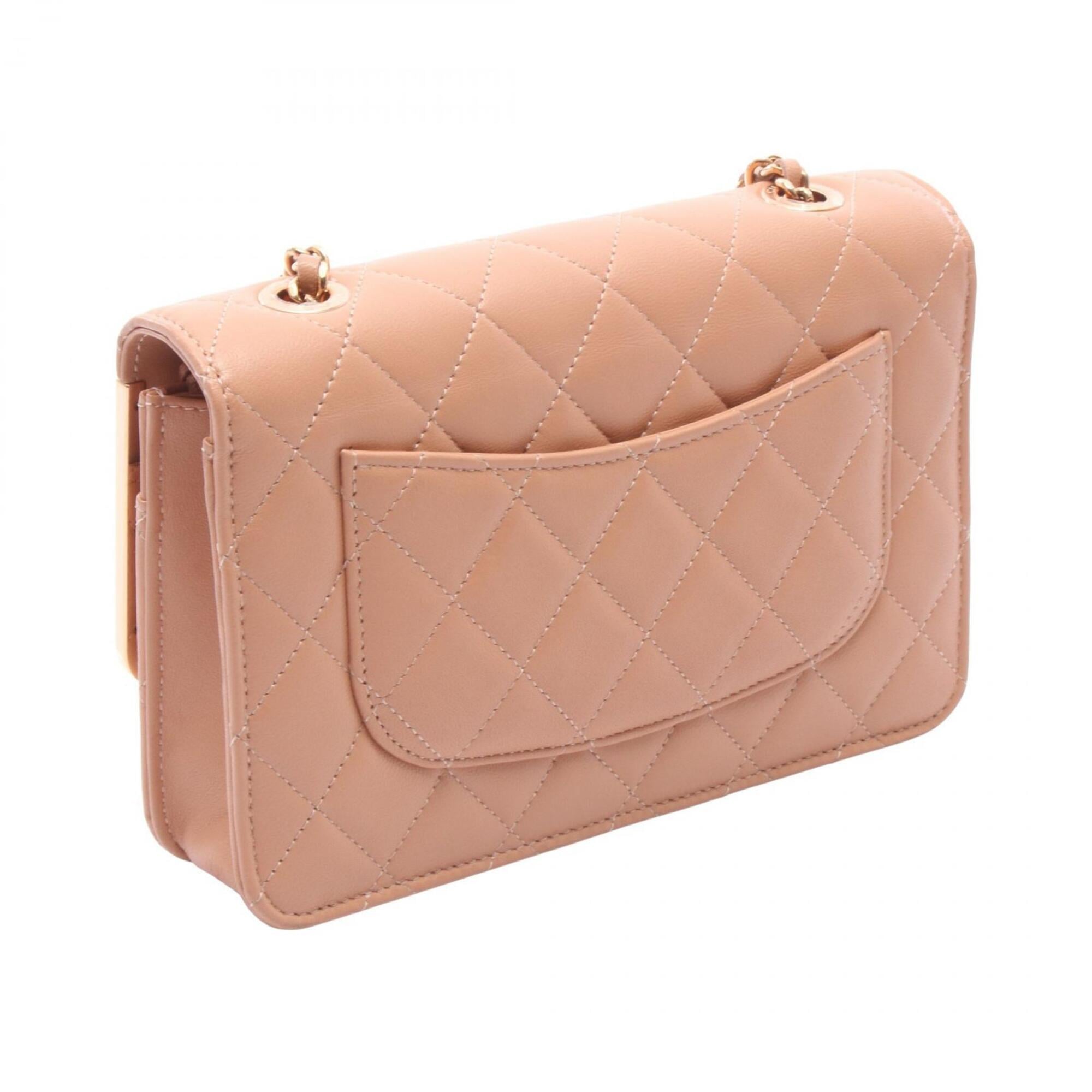 Chanel Pink Leather Handbag Shoulder Bag (Pre-Owned)
