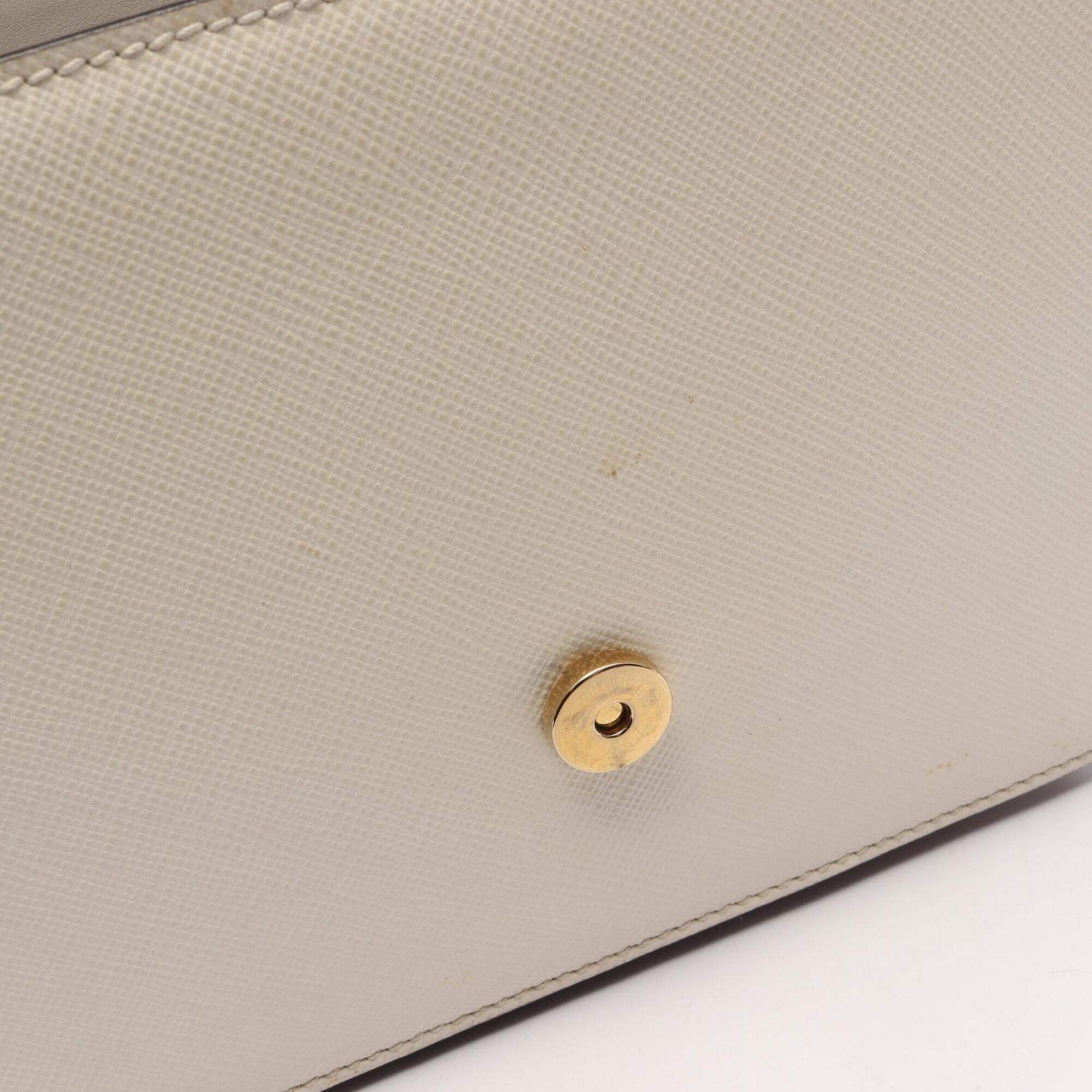 Prada White Saffiano Handbag Shoulder Bag (Pre-Owned)
