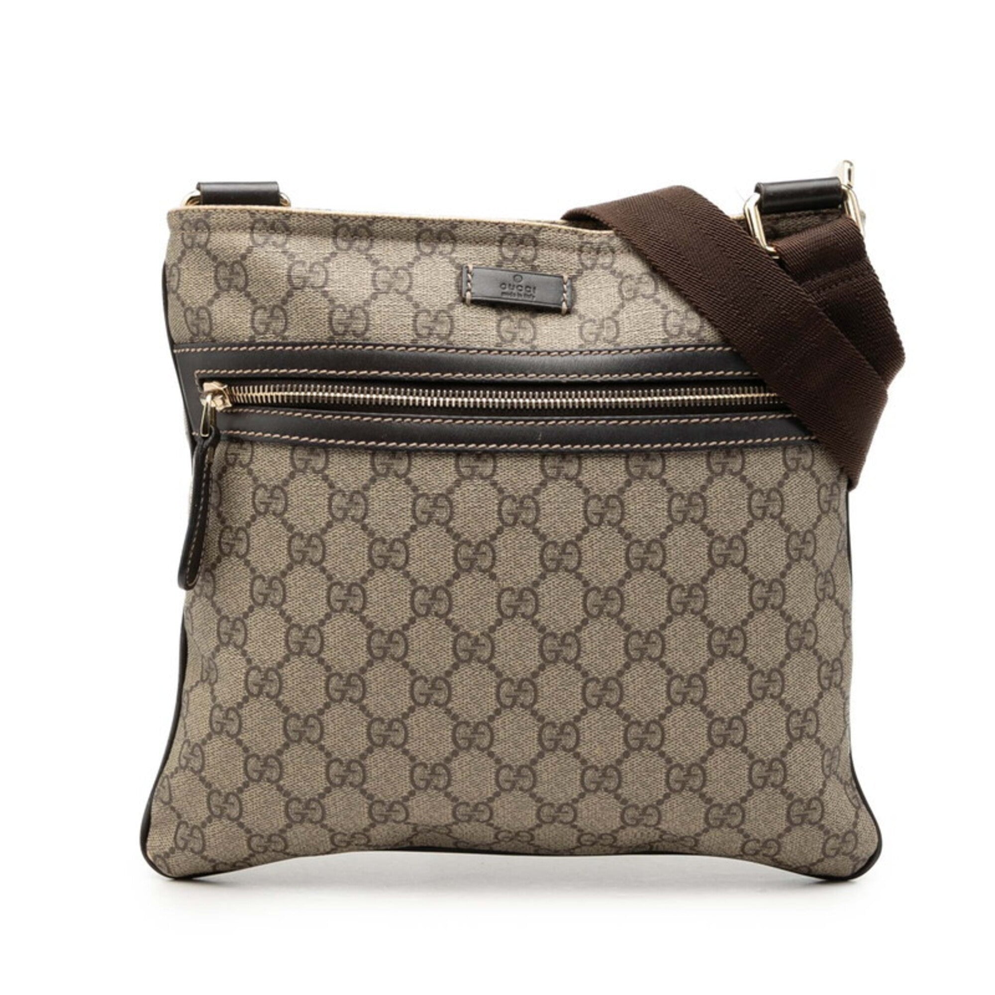 Gucci Beige Brown Pvc Leather Shoulder Bag (Pre-Owned)