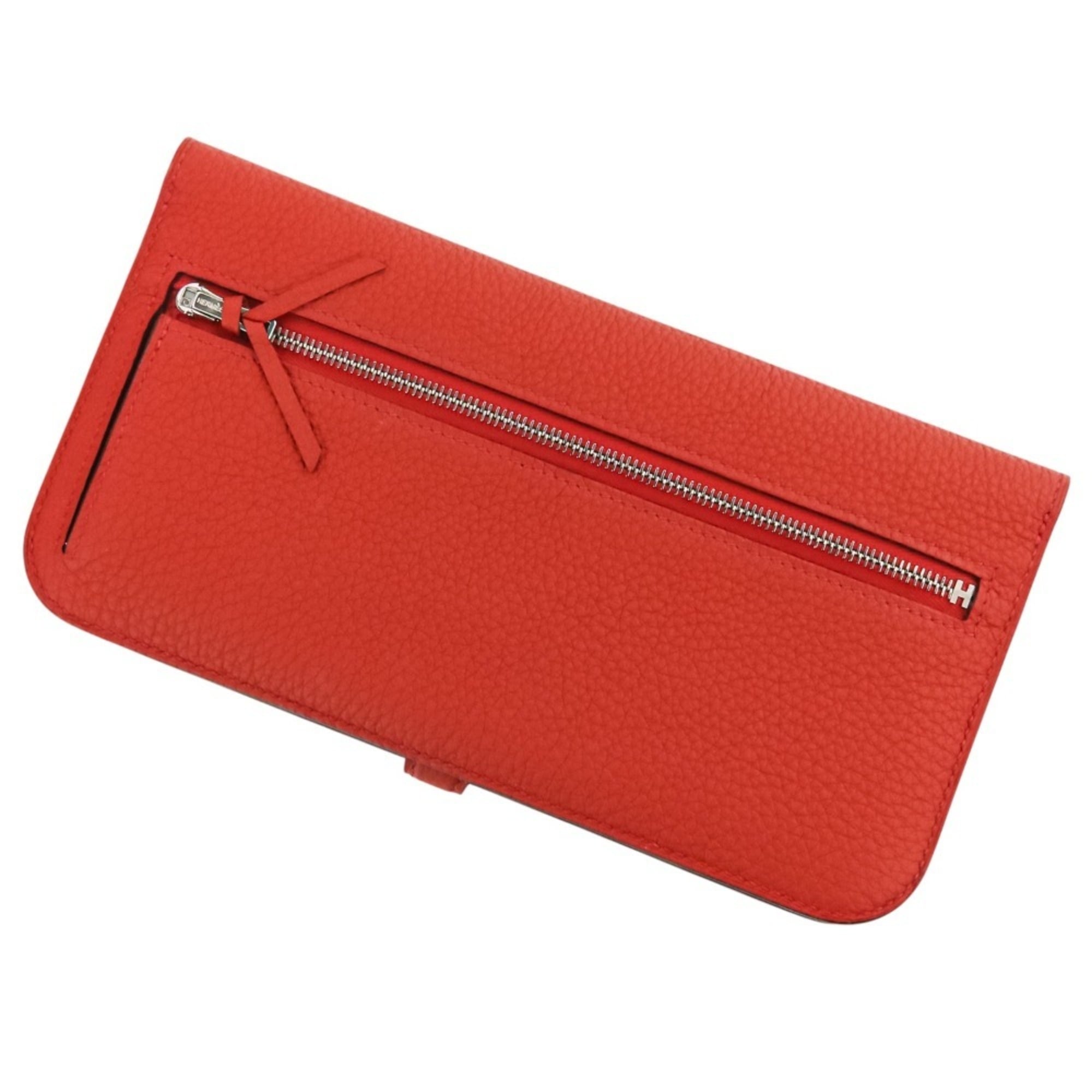 Hermes Red Color Long Wallet (Bi-Fold) (Pre-Owned)