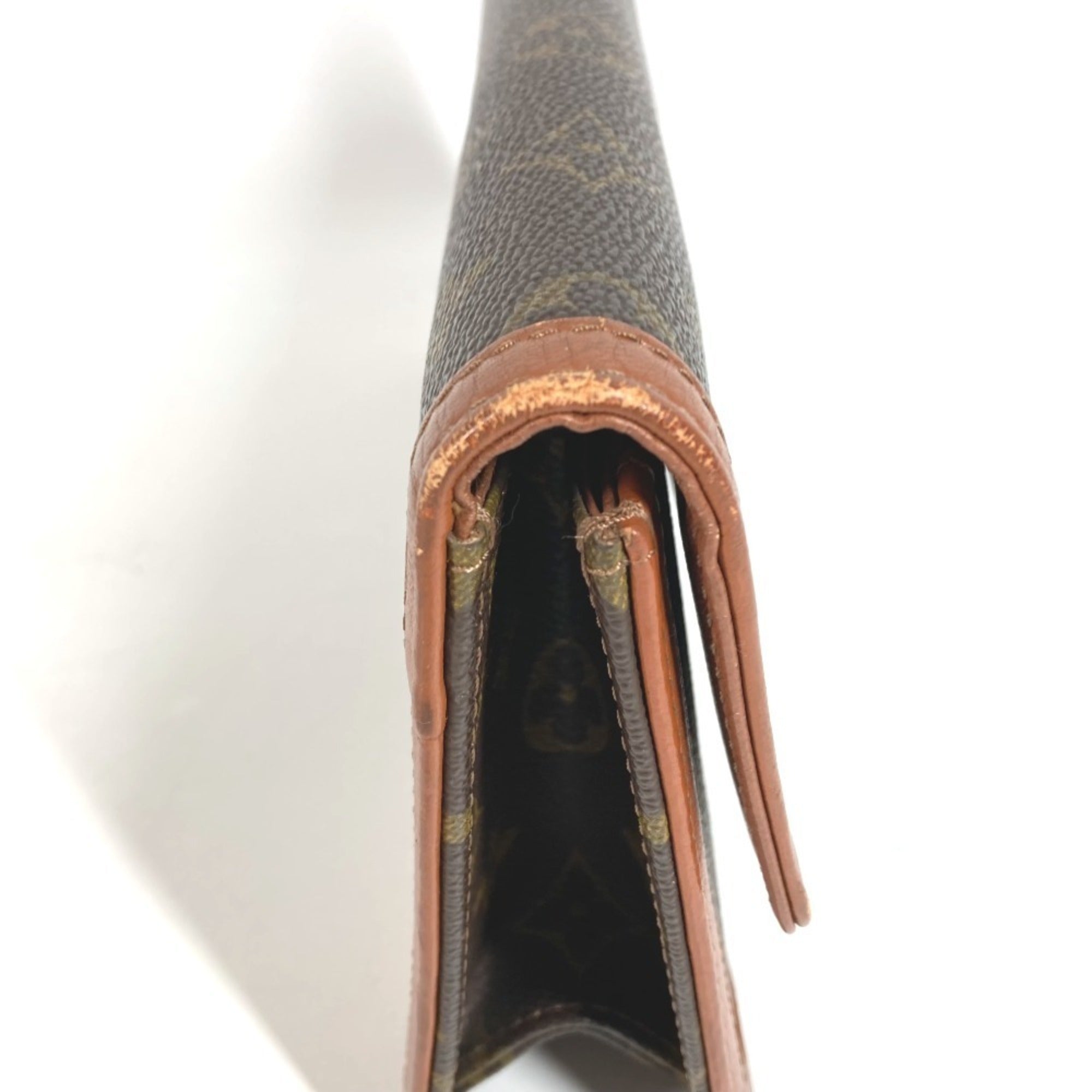 Louis Vuitton Brown Monogram Clutch Bag Handbag Pochette Pouch (Pre-Owned)