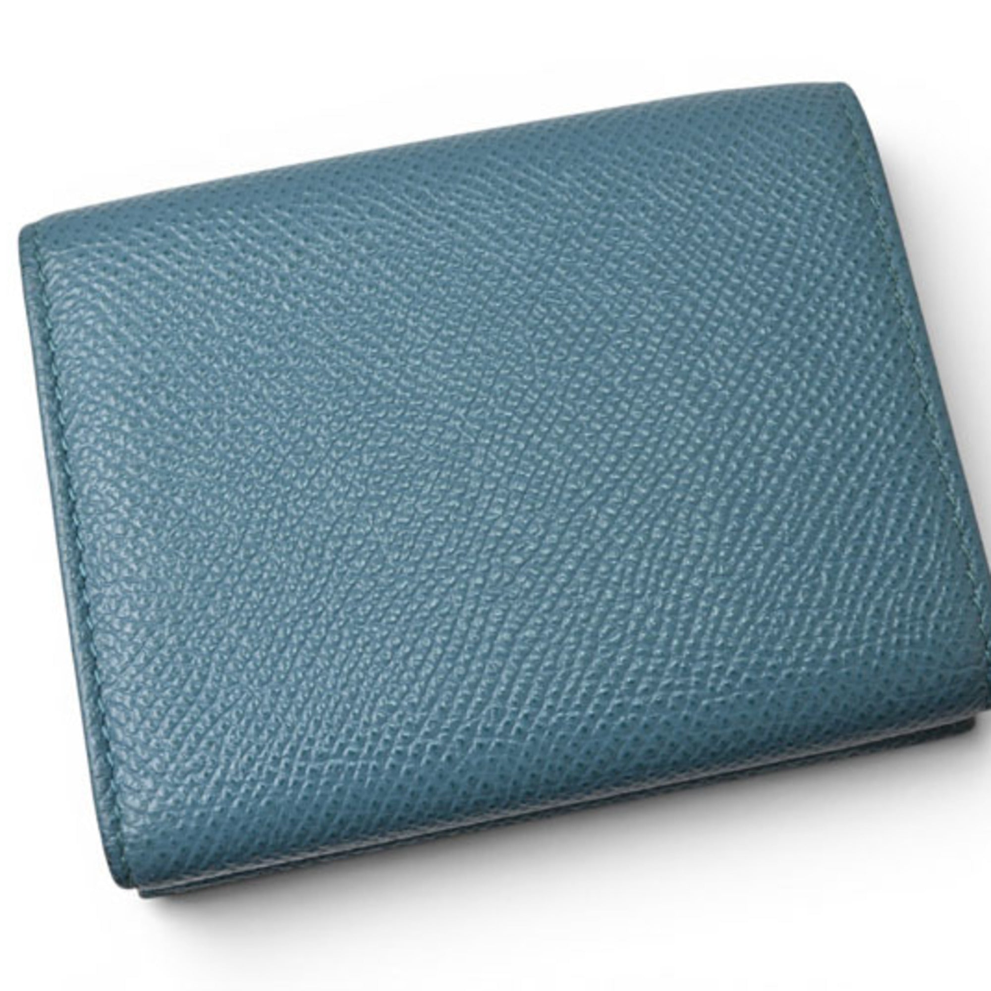 Bvlgari Bvlgari Bvlgari Blue Turquoise Leather Wallet (Tri-Fold) (Pre-Owned)