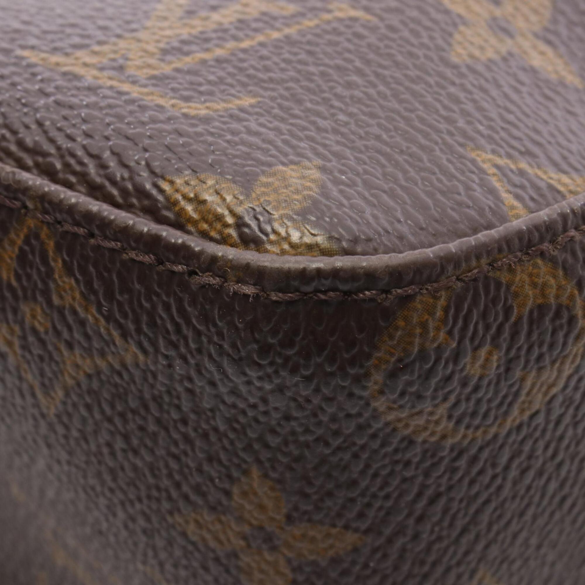 Louis Vuitton Brown Coated Canvas Leather Handbag Shoulder Bag (Pre-Owned)