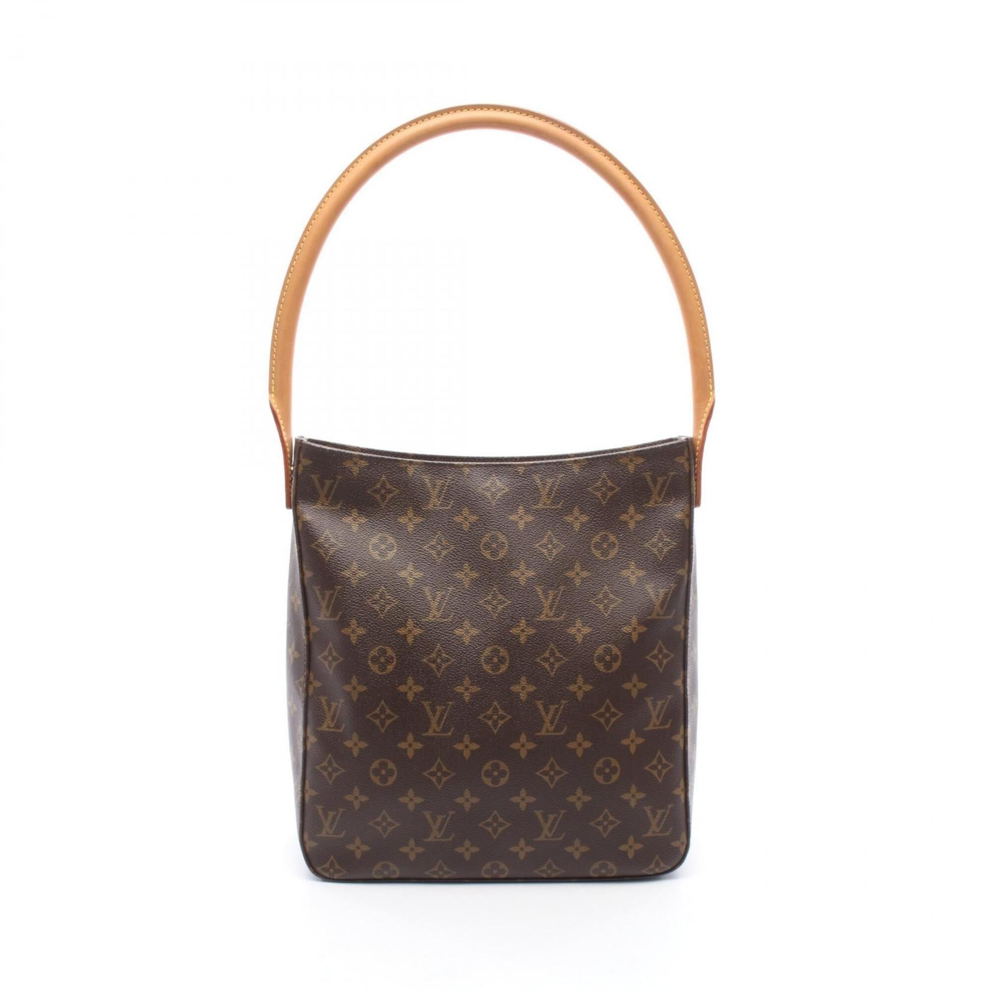 Louis Vuitton Monogram Brown Coated Canvas Leather Handbag Shoulder Bag (Pre-Owned)