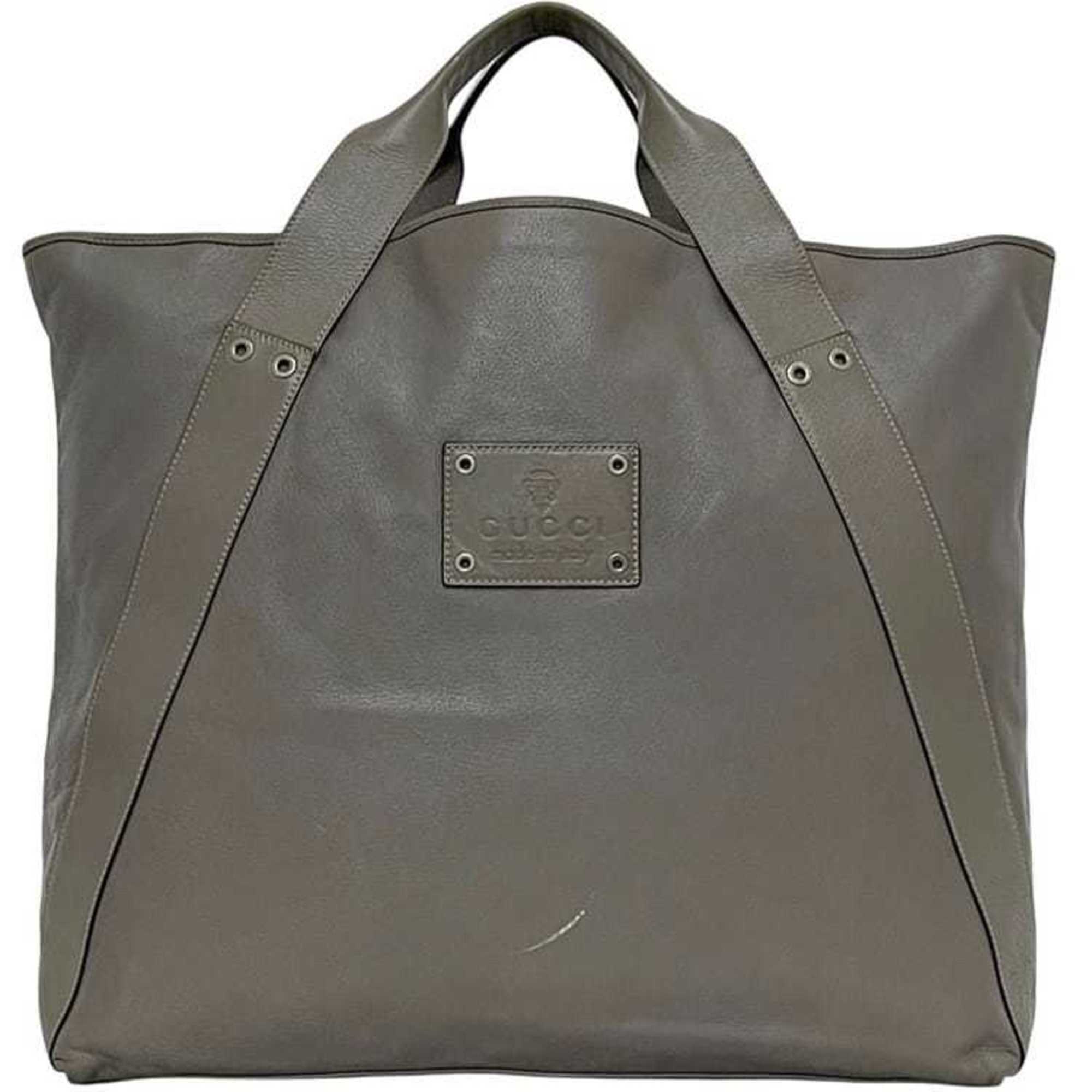 Gucci Hysteria Gray Leather Tote Bag (Pre-Owned)