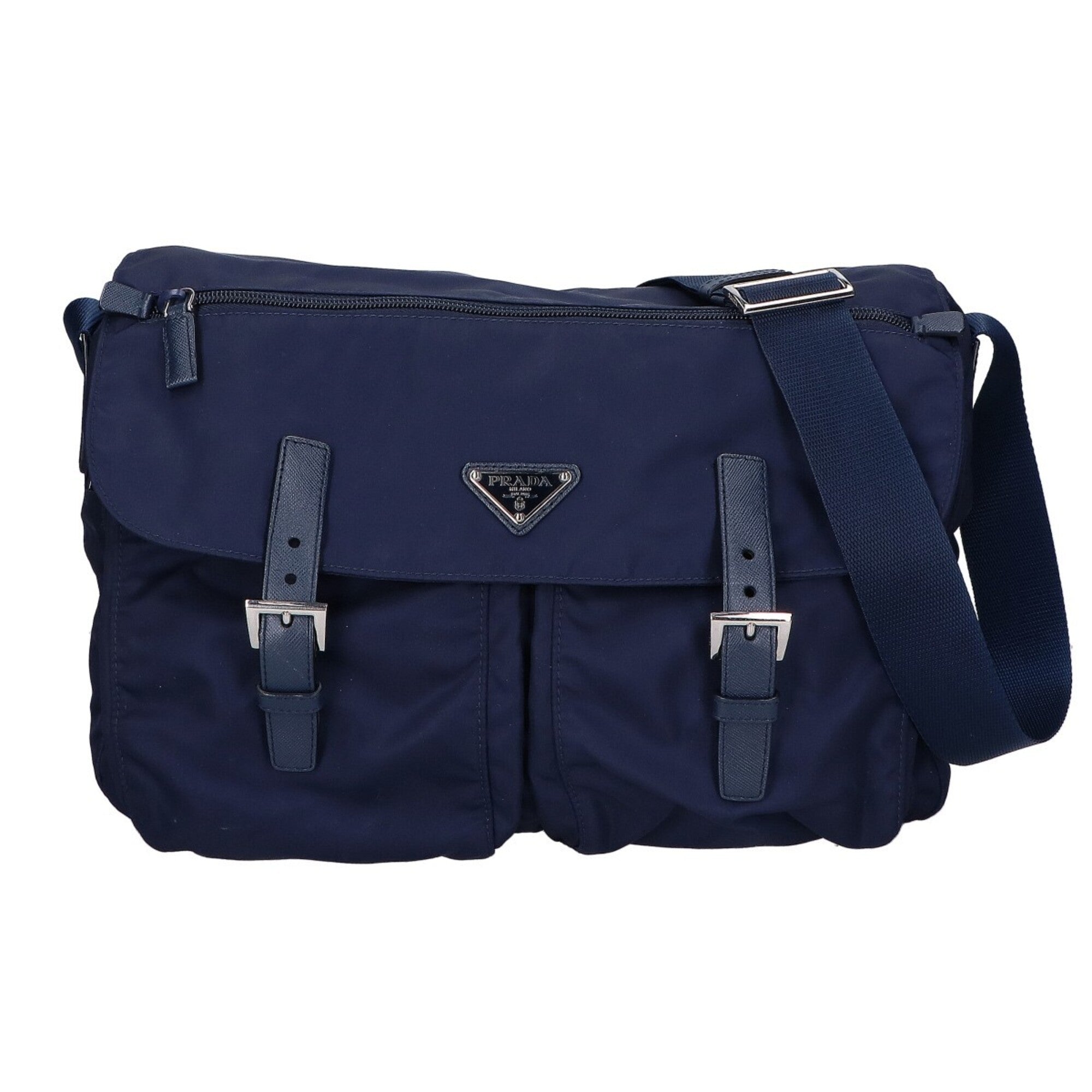 Prada Navy Nylon Shoulder Bag (Pre-Owned)