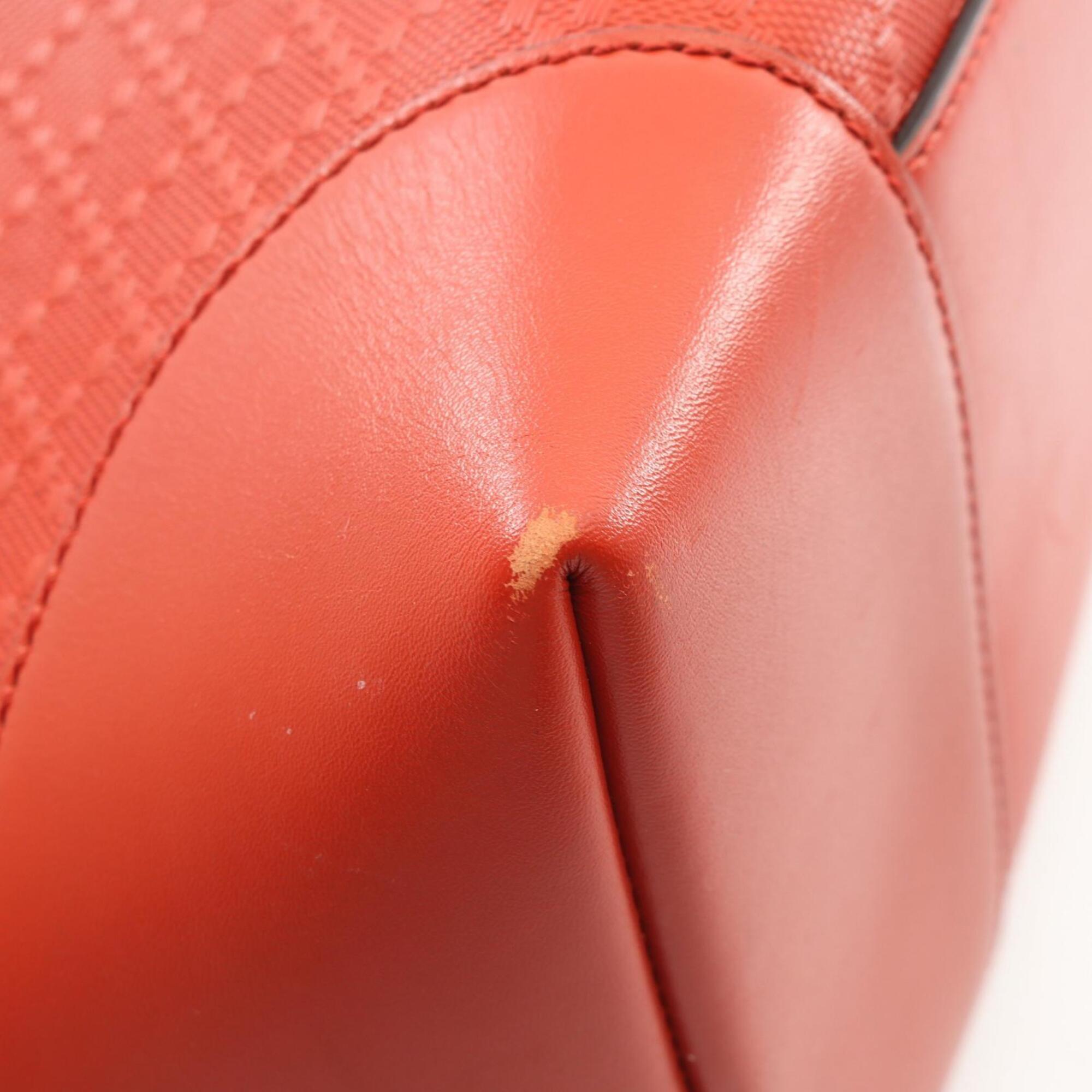 Gucci Red Color Leather Handbag Tote Bag (Pre-Owned)