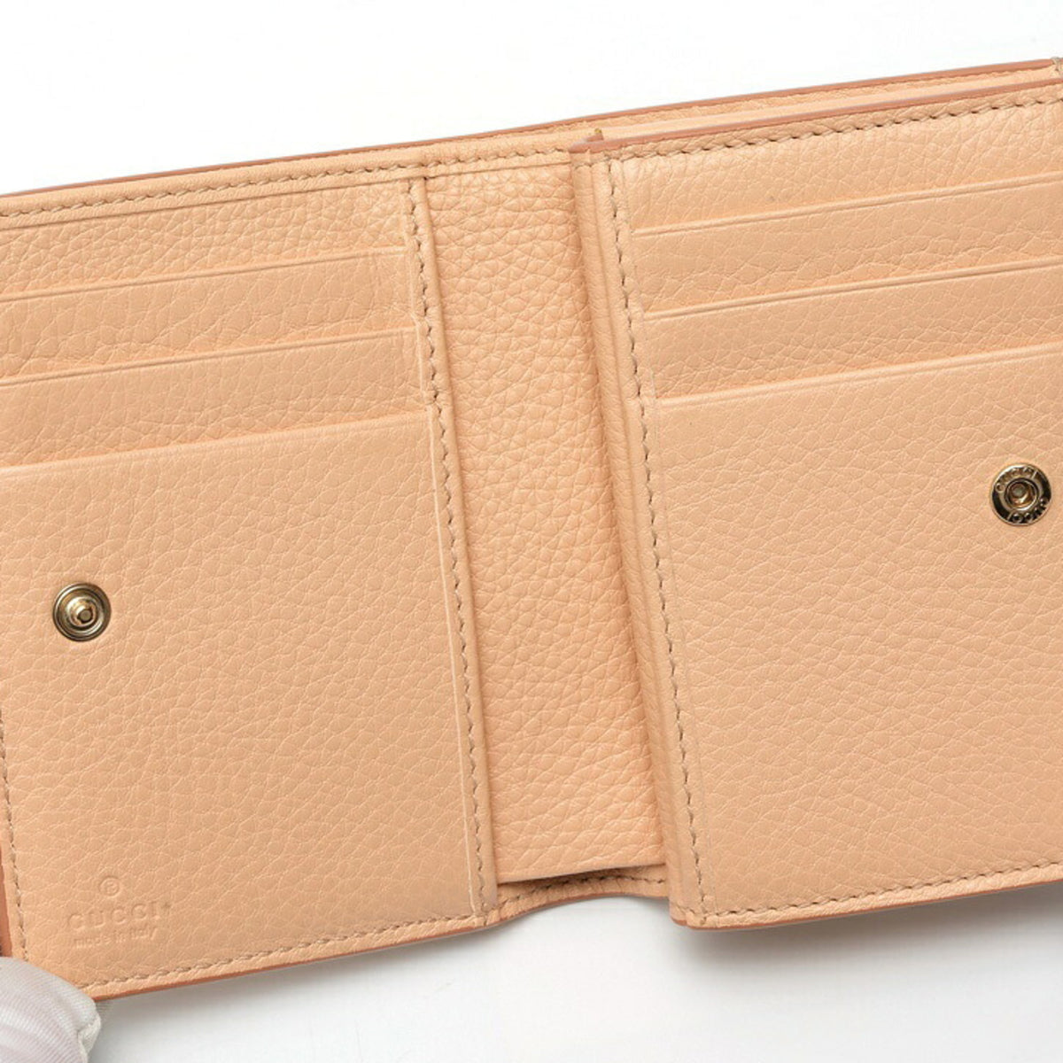 Gucci Pink Beige Gg Leather Wallet (Bi-Fold) (Pre-Owned)