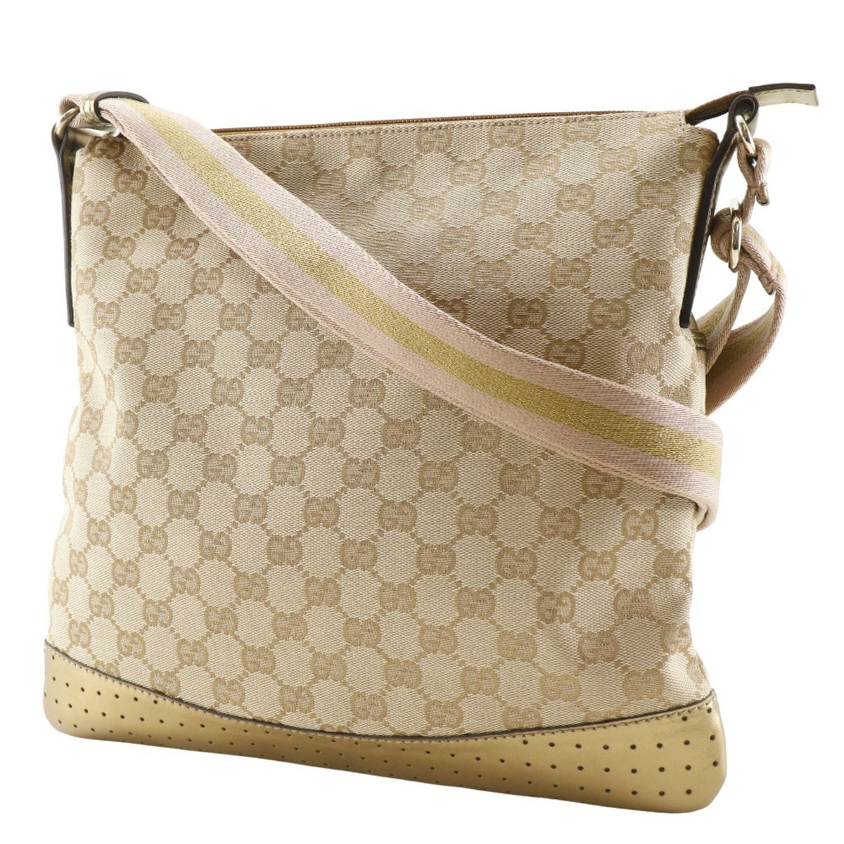 Gucci Gg Canvas Beige Gg Canvas Shoulder Bag (Pre-Owned)